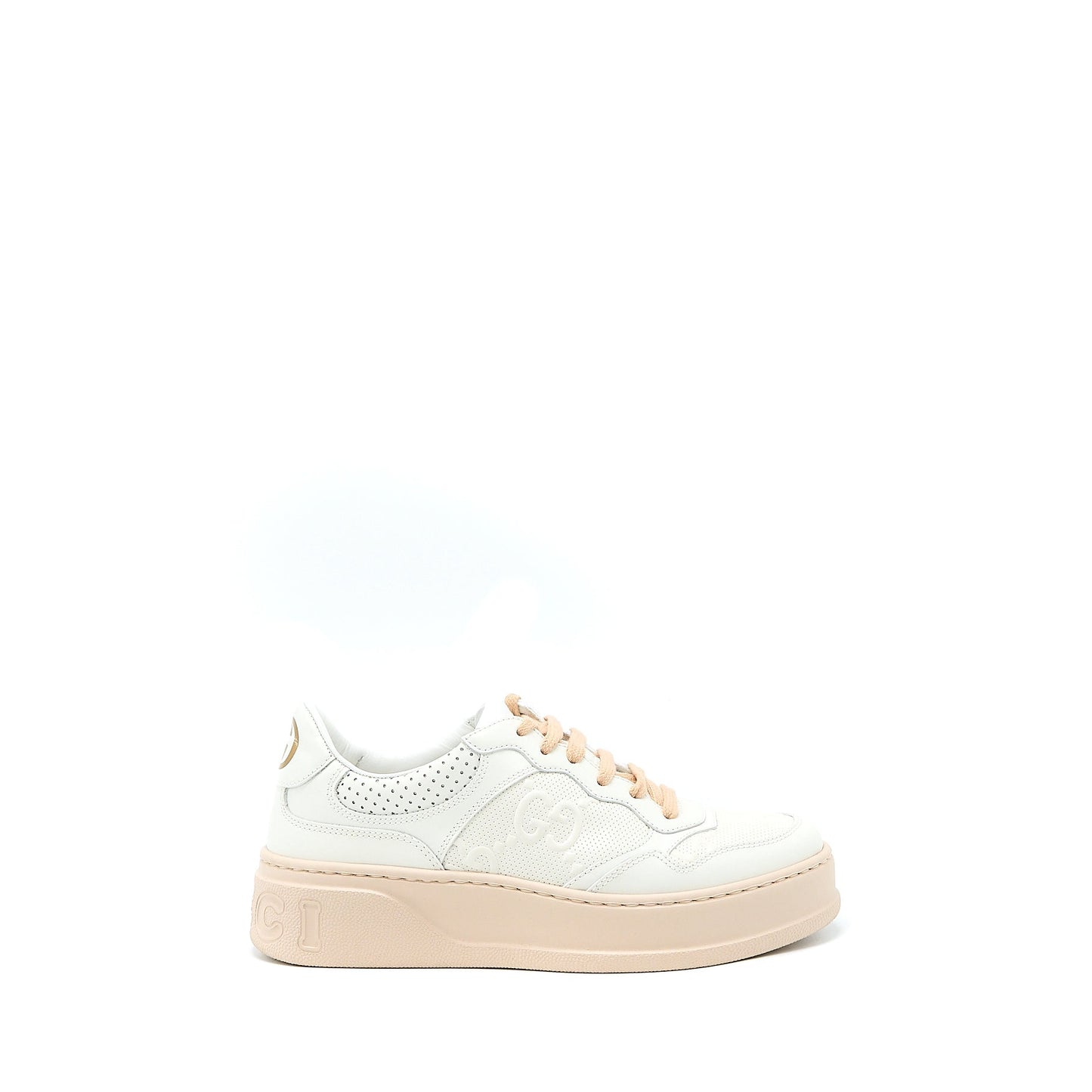 Gucci Size 36 Women?s GG Embossed Sneaker White/Pink