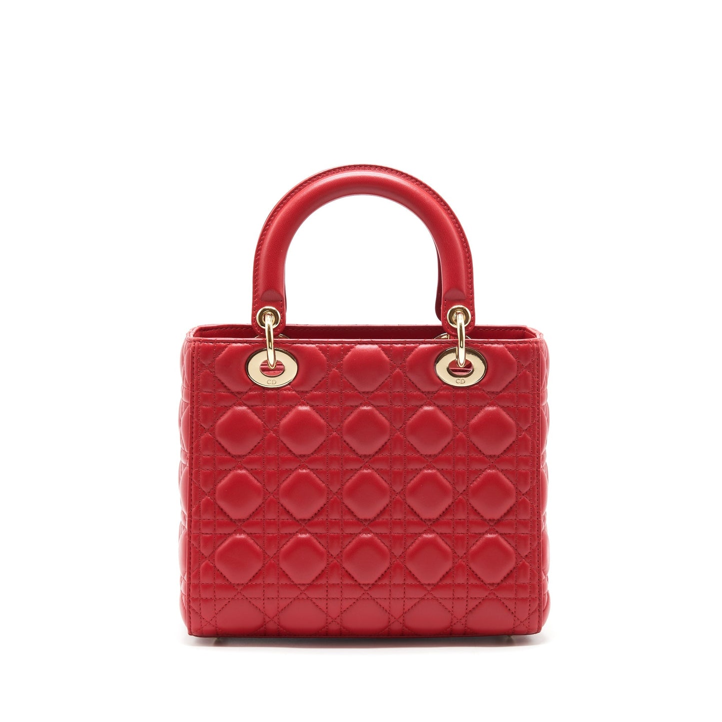 Dior medium lady dior lambskin red
