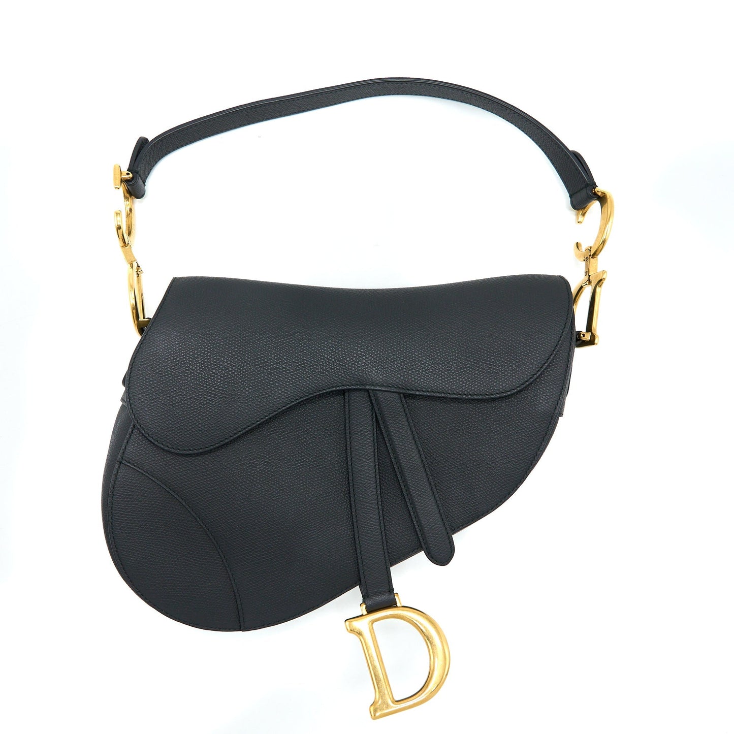 Dior Medium Saddle Purse Calfskin Black
