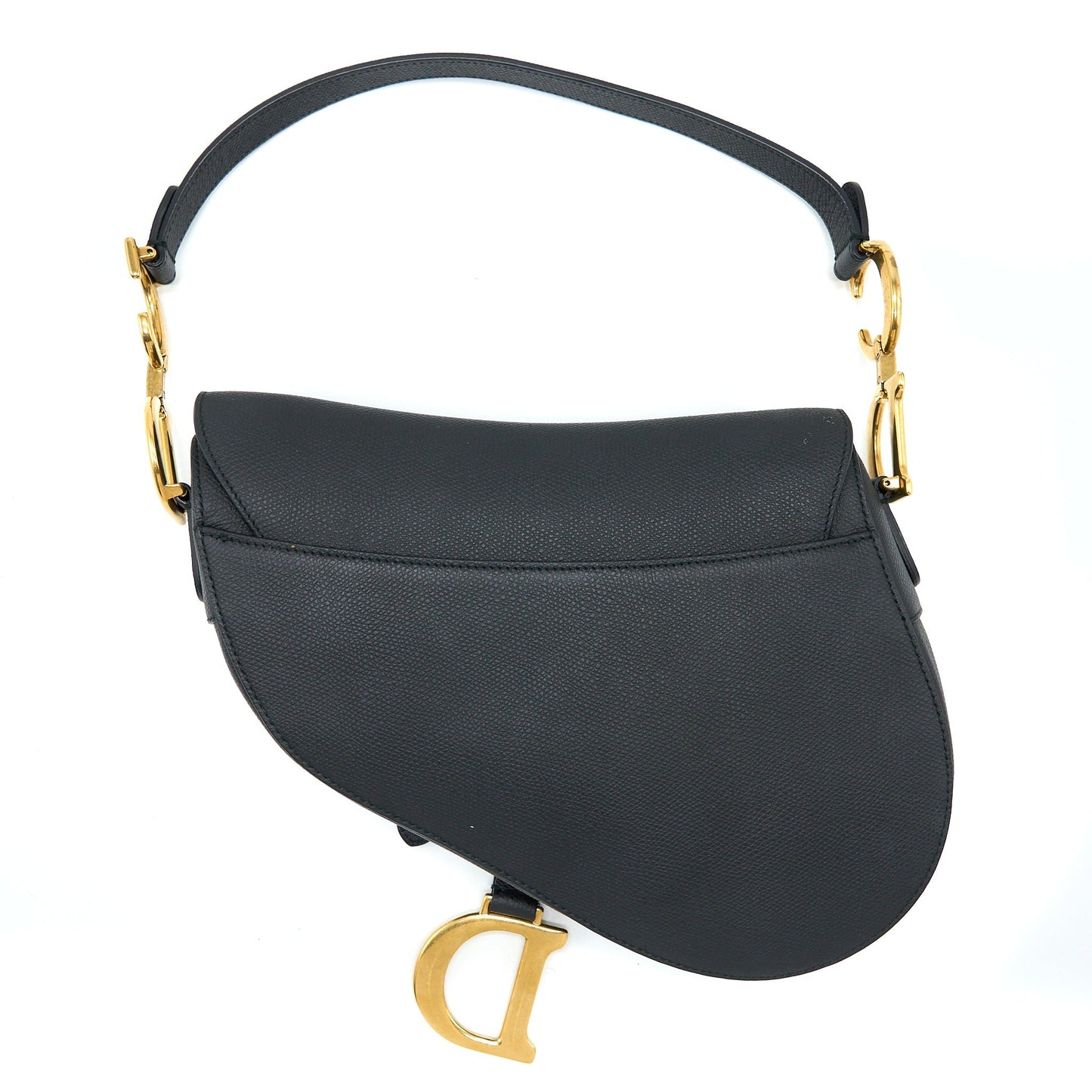 Dior Medium Saddle Purse Calfskin Black