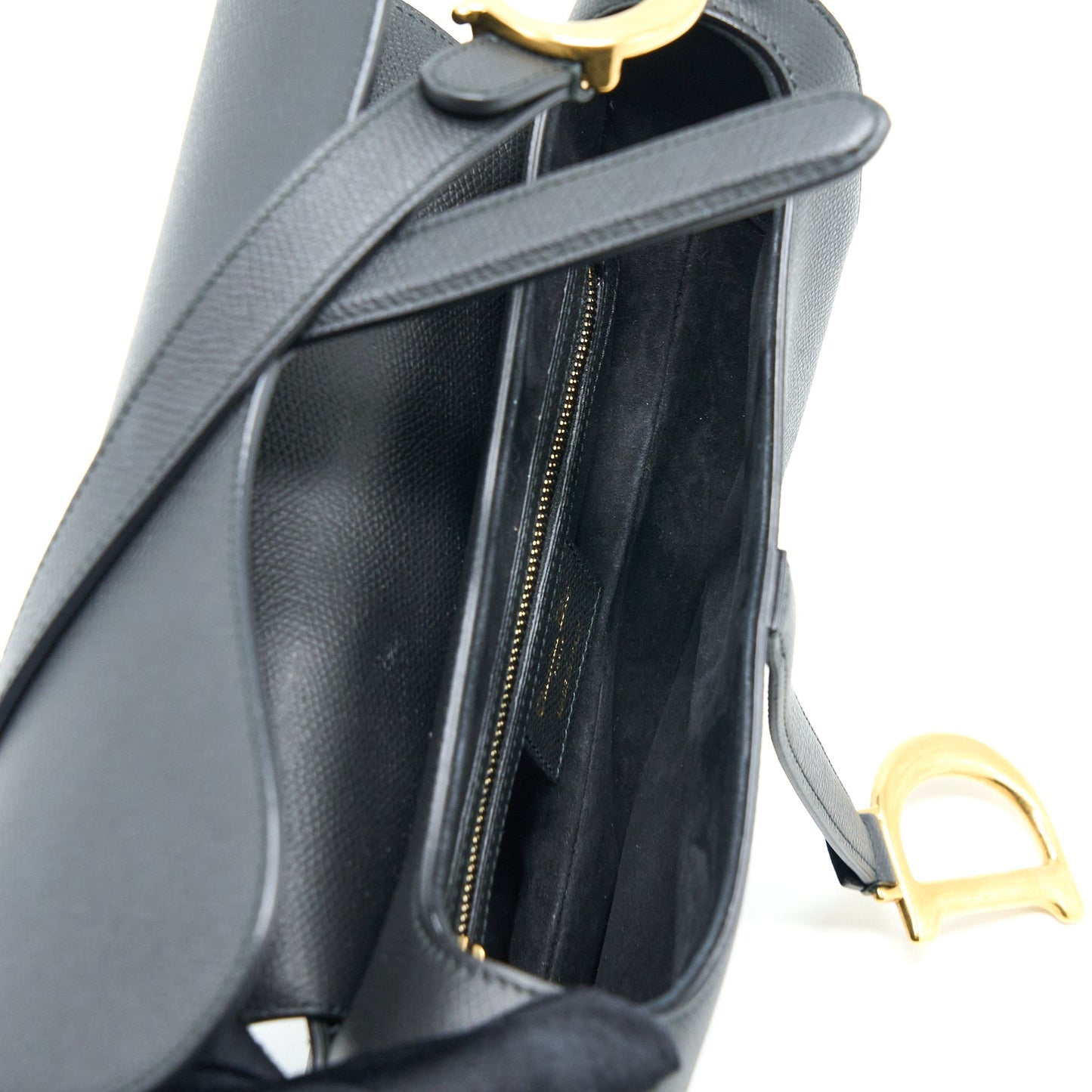 Dior Medium Saddle Purse Calfskin Black