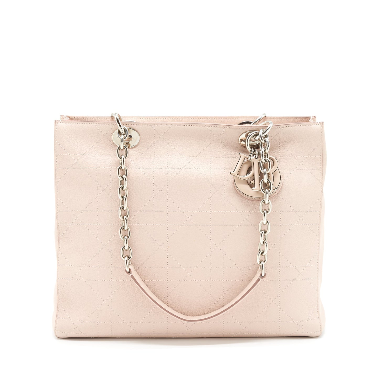 Dior Lady Dior Tote Purse Calfskin Light Beige