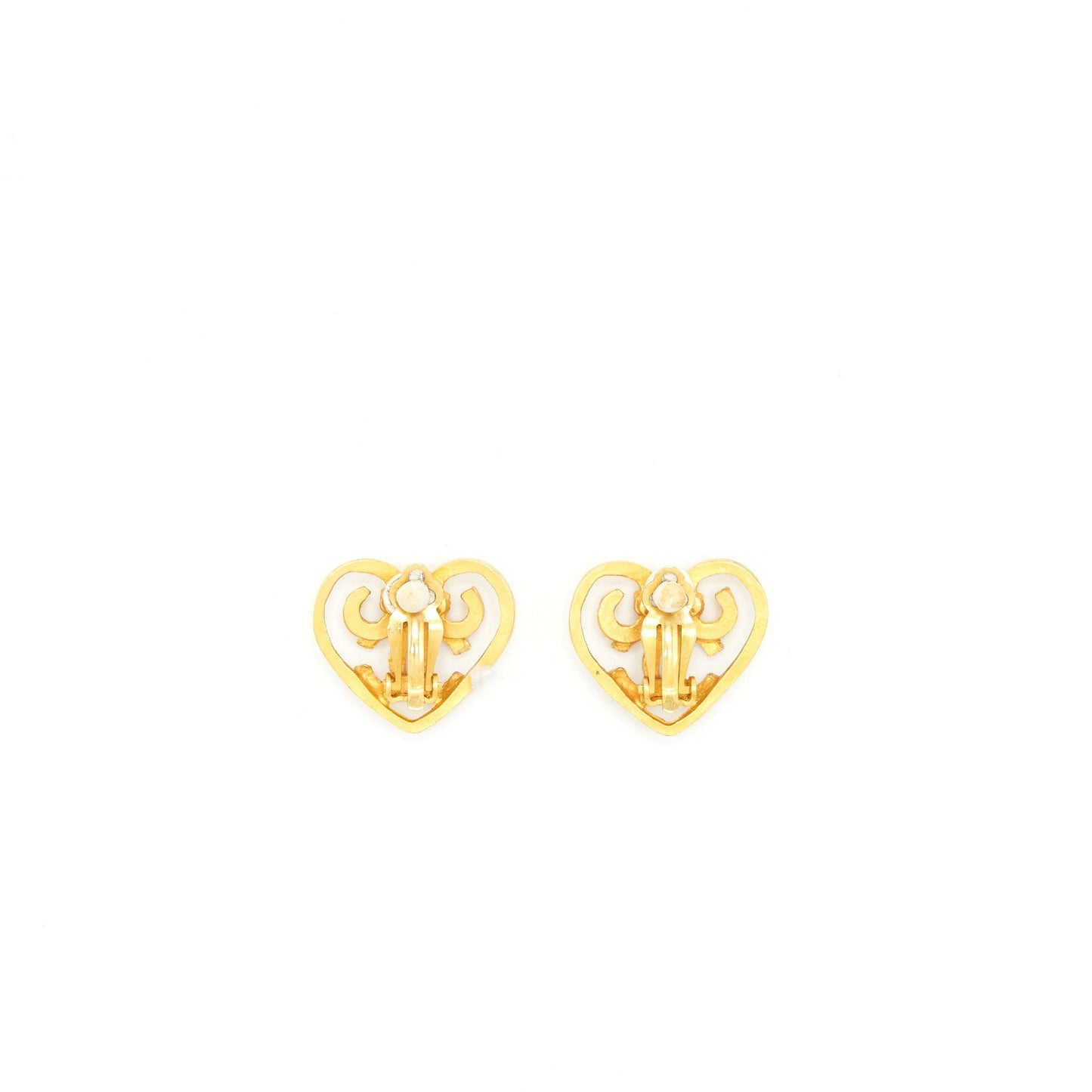 Chanel   Heart CC Logo Earclips 24K Plated GHW