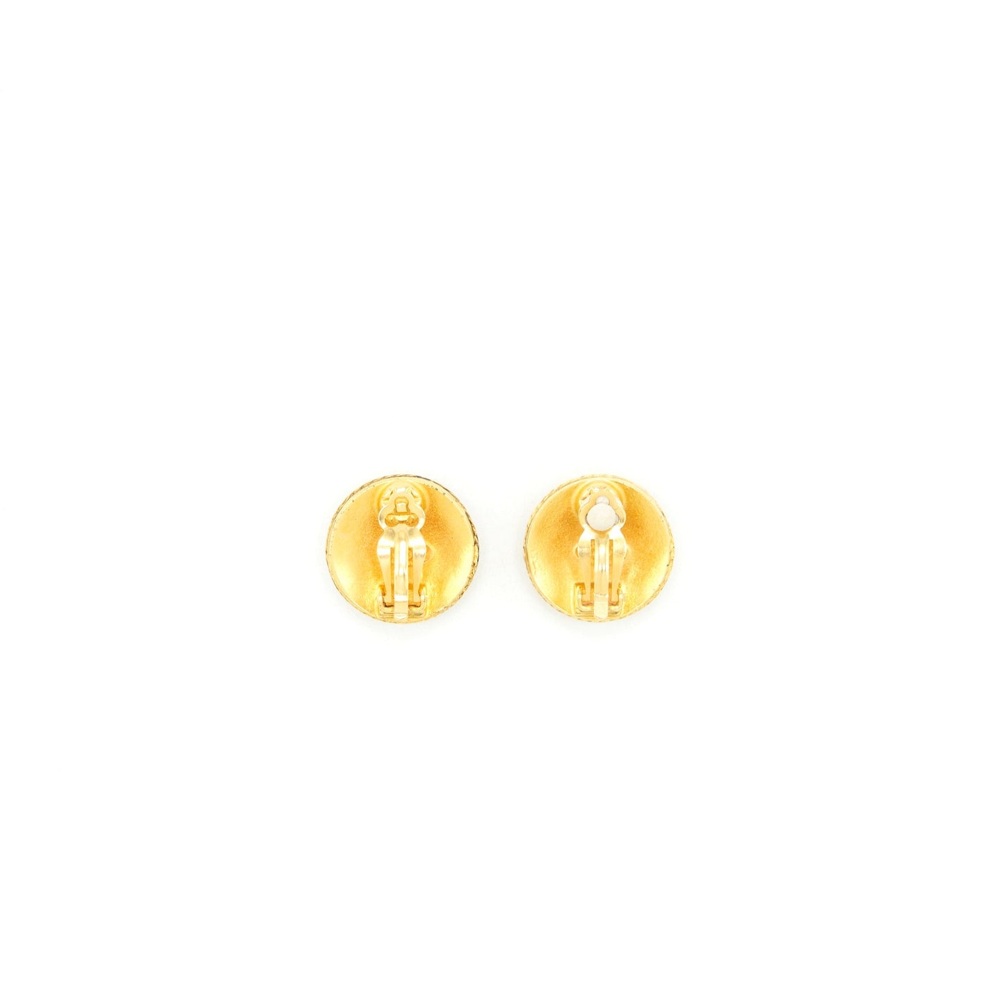 Chanel   Round CC Logo Earclips 24K Plated GHW