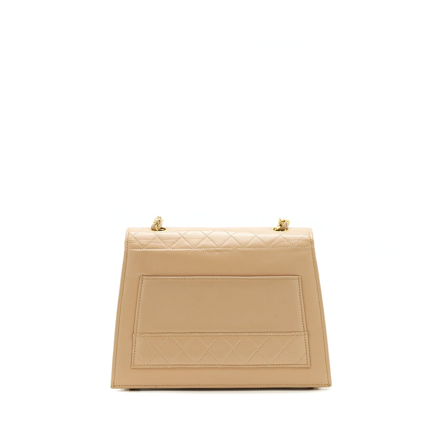 Chanel   Single Flap Bag Cross body Lambskin Beige GHW
