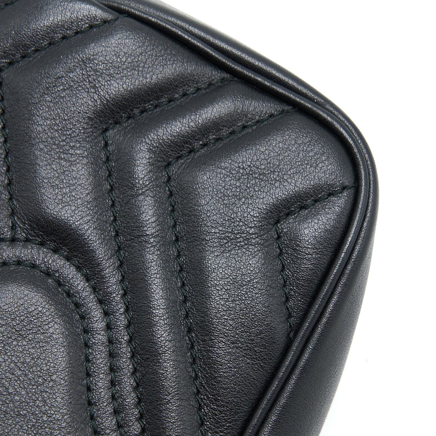 Gucci GG Marmont Super Mini Chain Bag Calfskin Black Brushed