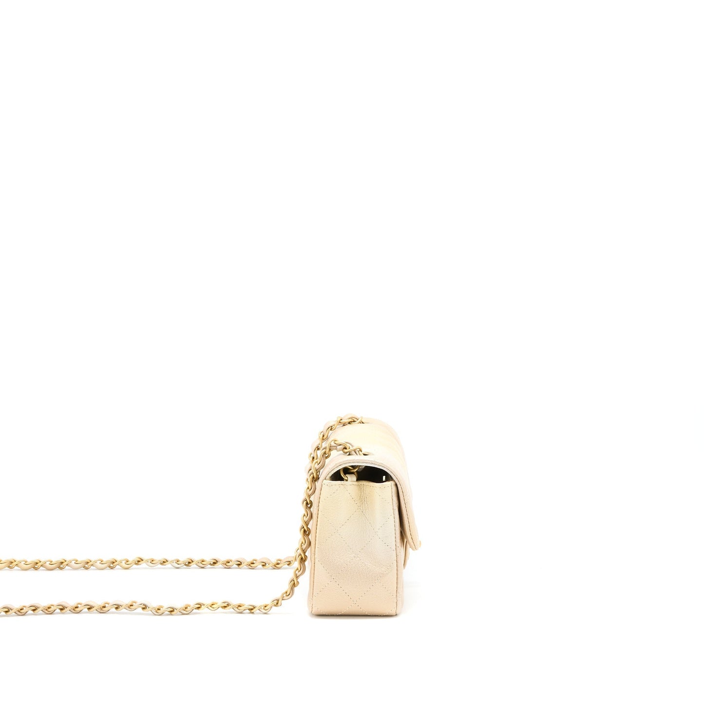 Chanel 22C MIni Rectangular Flag Bag Goatskin Ombre Beige Brushed GHW (Microchip)