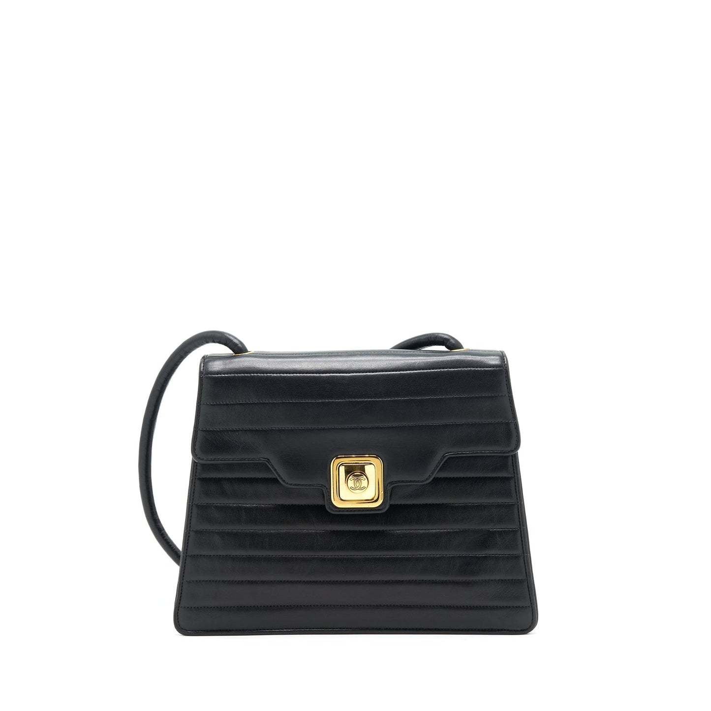 Chanel   Kelly Flap Bag With Long Strap Black 24k GHW