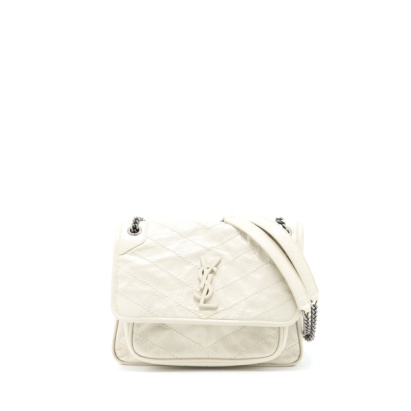 Saint Laurent/ Niki Baby Chain Purse In Crinkled   Leather
