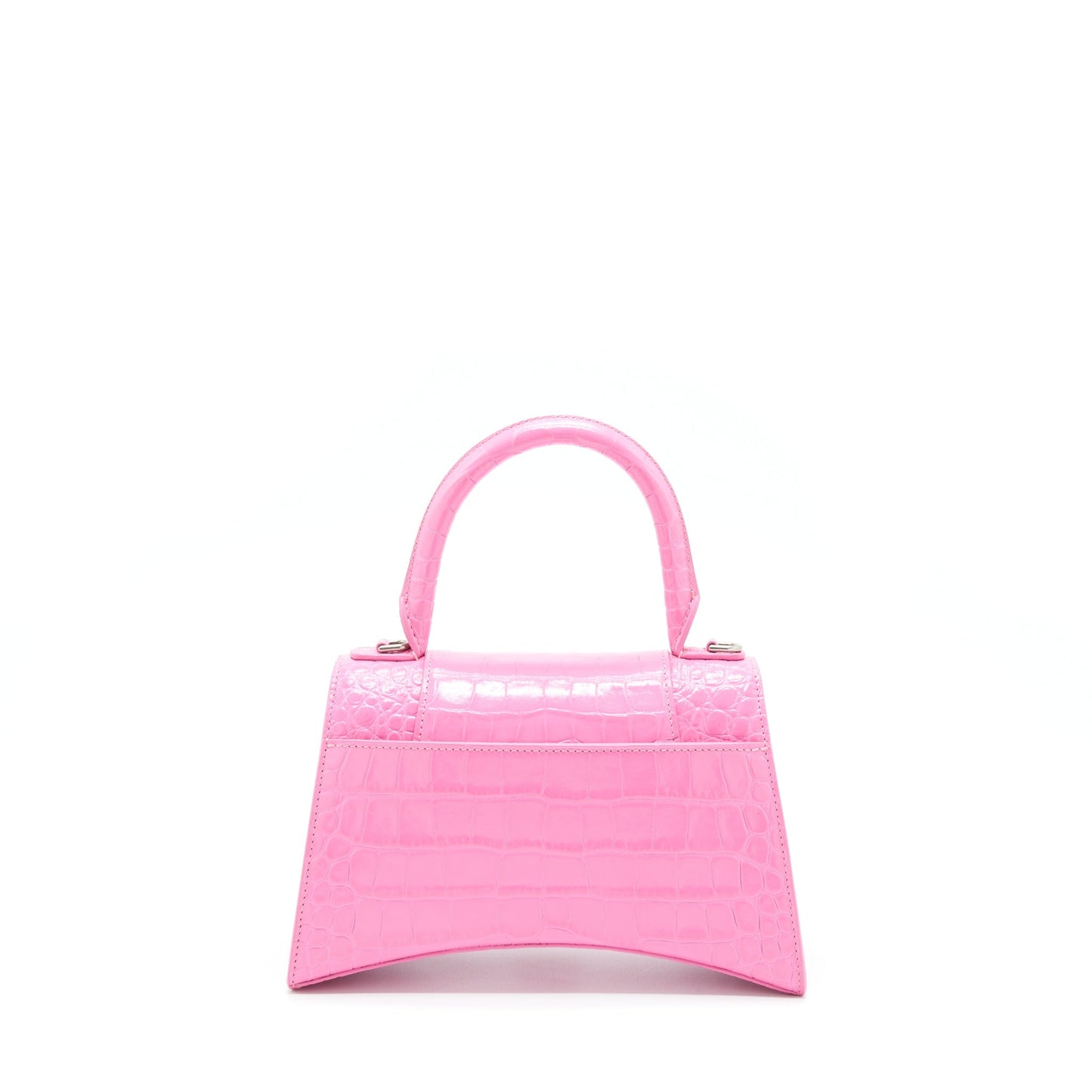 Balenciaga Hourglass Crocodile-Embossed Pink