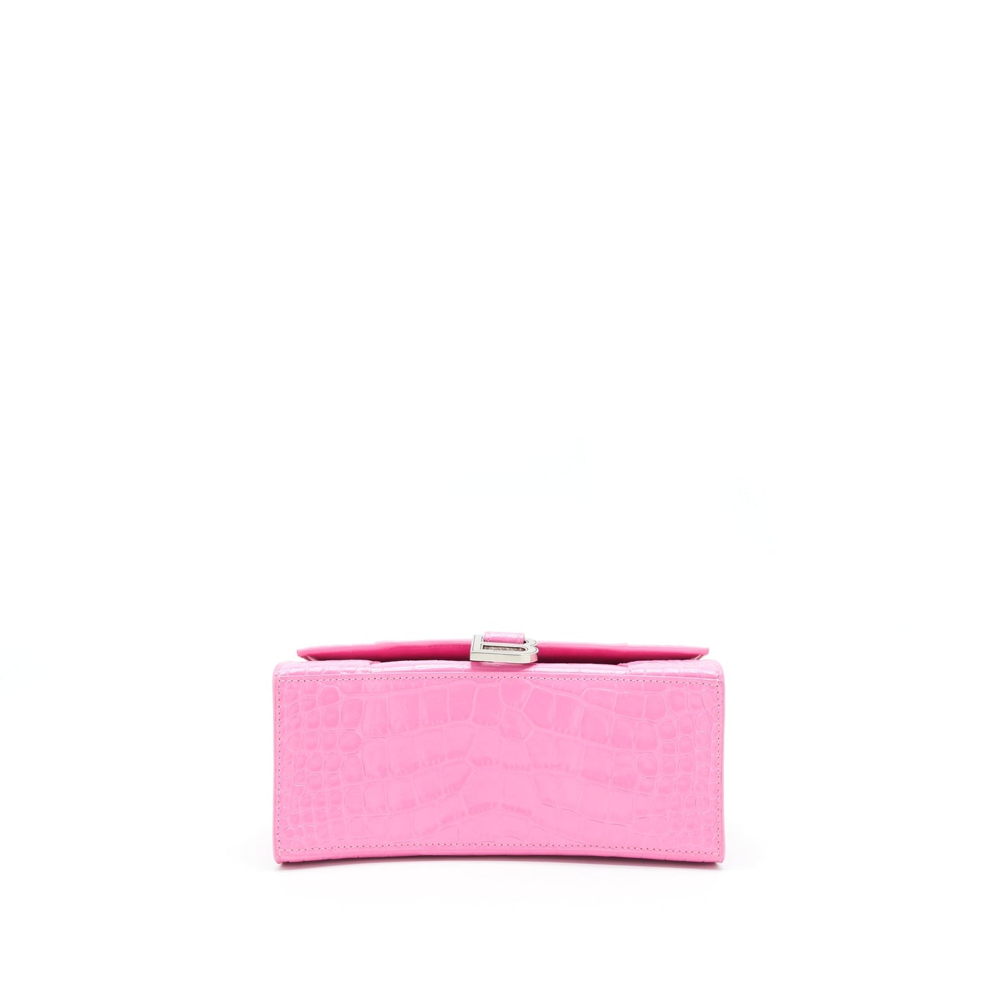 Balenciaga Hourglass Crocodile-Embossed Pink