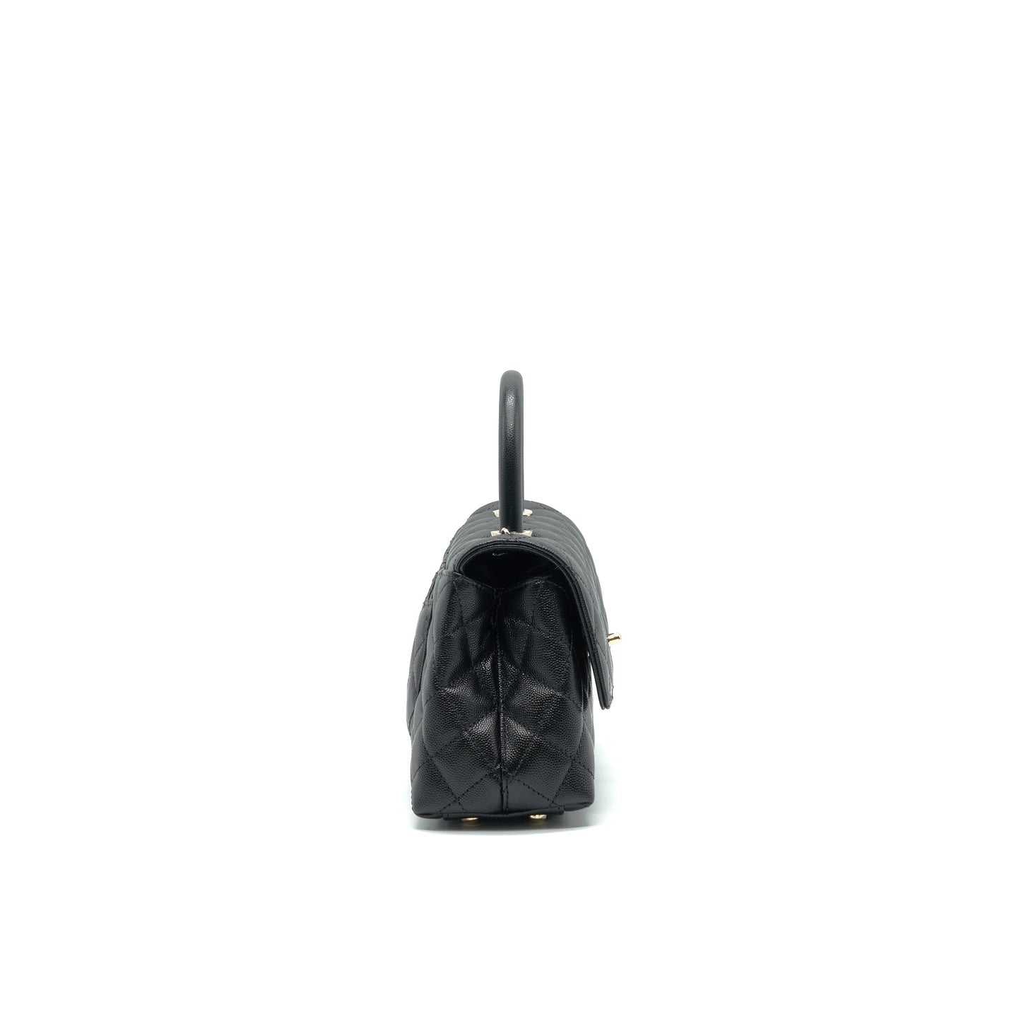 Chanel 21K Small (old mini) 24cm Cocohandle Black Caviar LGHW (microchip)