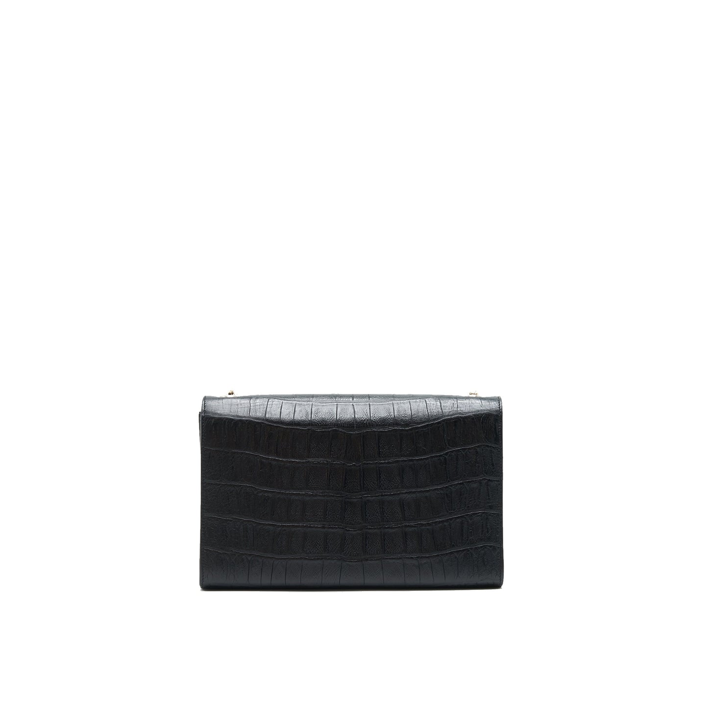 Saint Laurent Medium Kate with Tassel Crocodile-Embossed Calfskin Black
