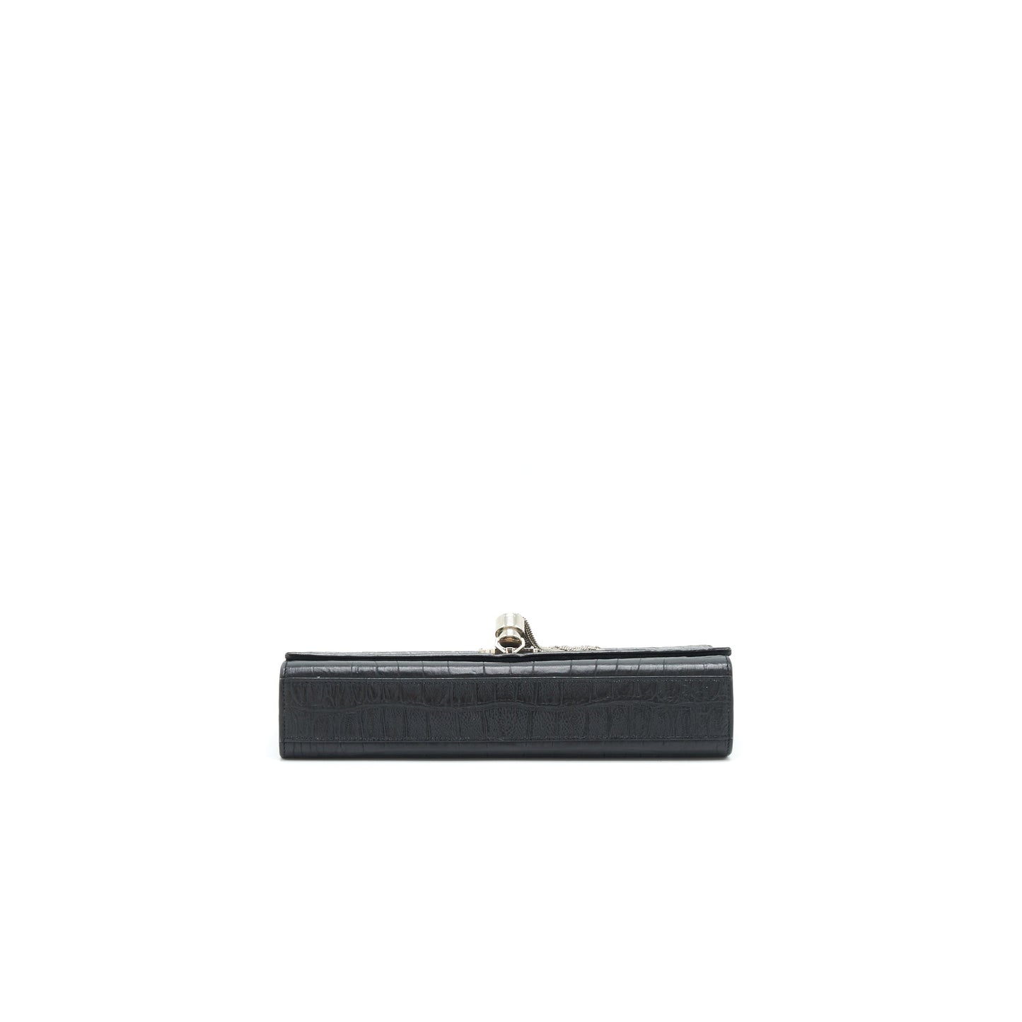 Saint Laurent Medium Kate with Tassel Crocodile-Embossed Calfskin Black
