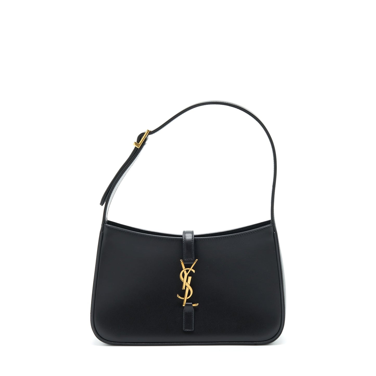 Saint Laurent/ Le5 A7 Hobo Purse Smooth Calfskin Black