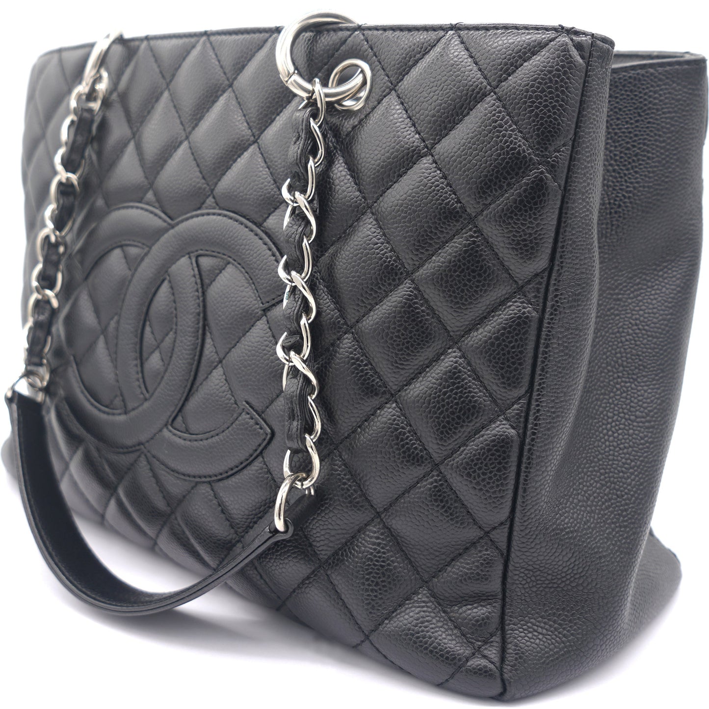 Chanel Black Quilted Caviar Leather Grand GST Shopper Tote Bag