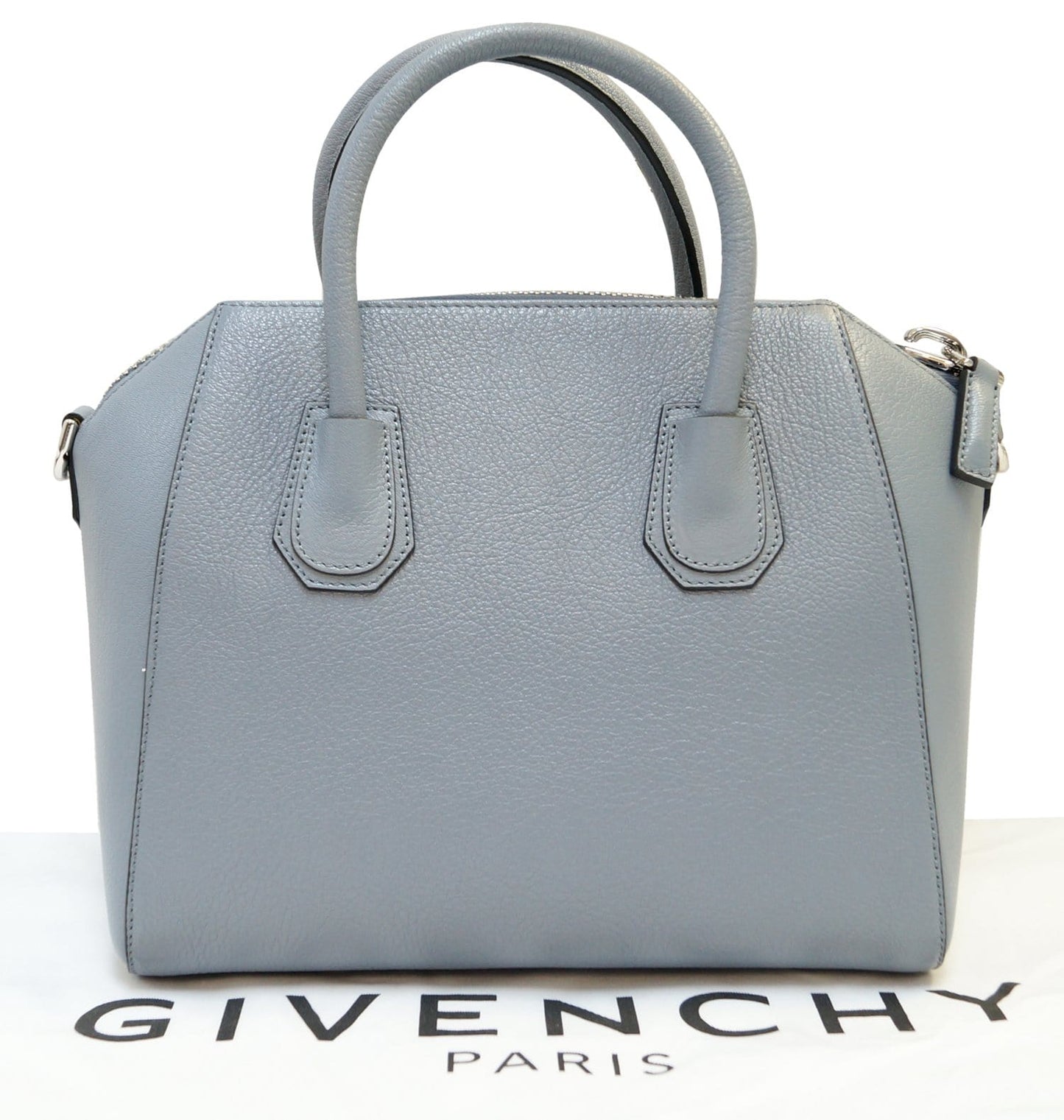 GIVENCHY Grey Goatskin Leather Small Antigona Shoulder Bag