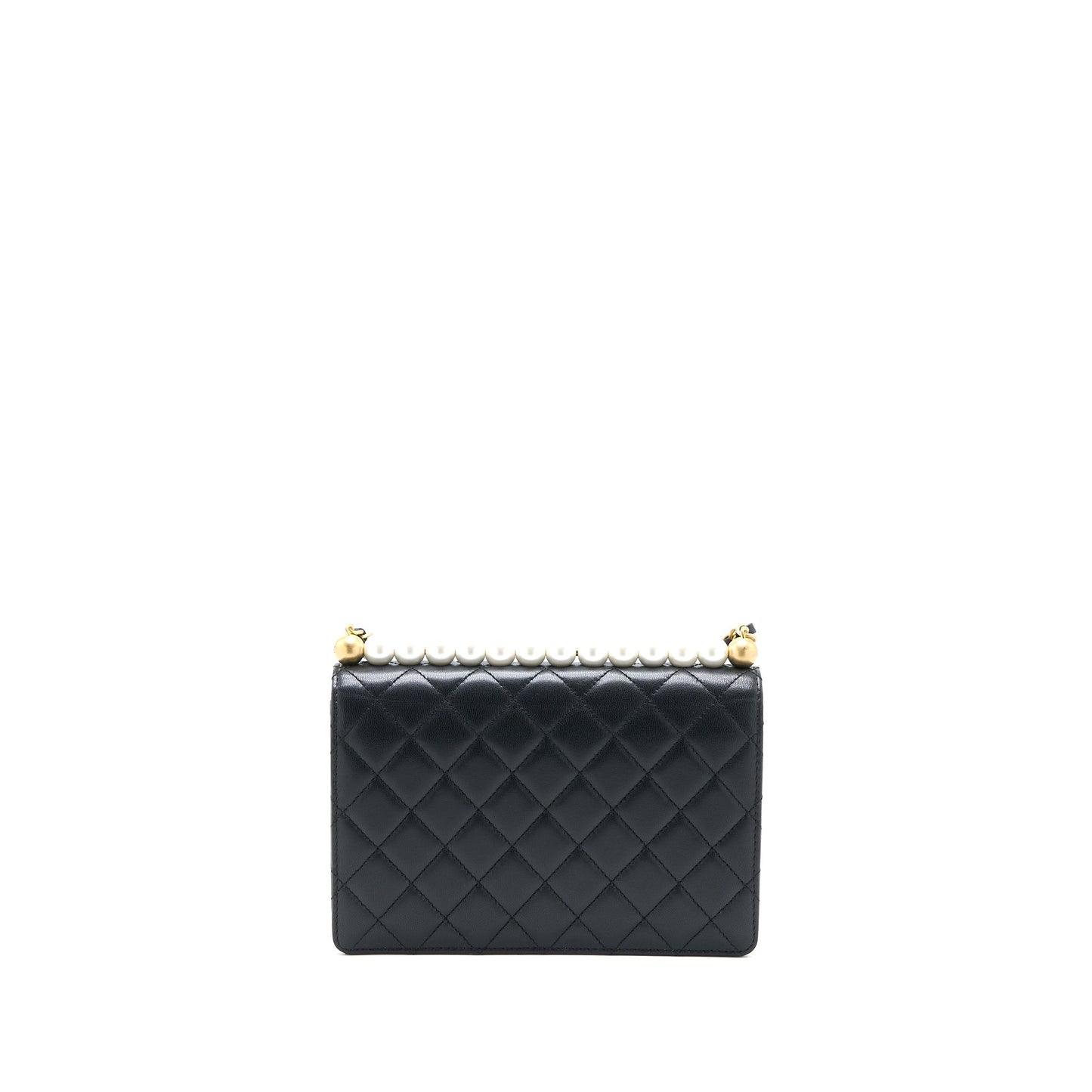 Chanel 20C Pearl Flap Bag Goatskin Black GHW