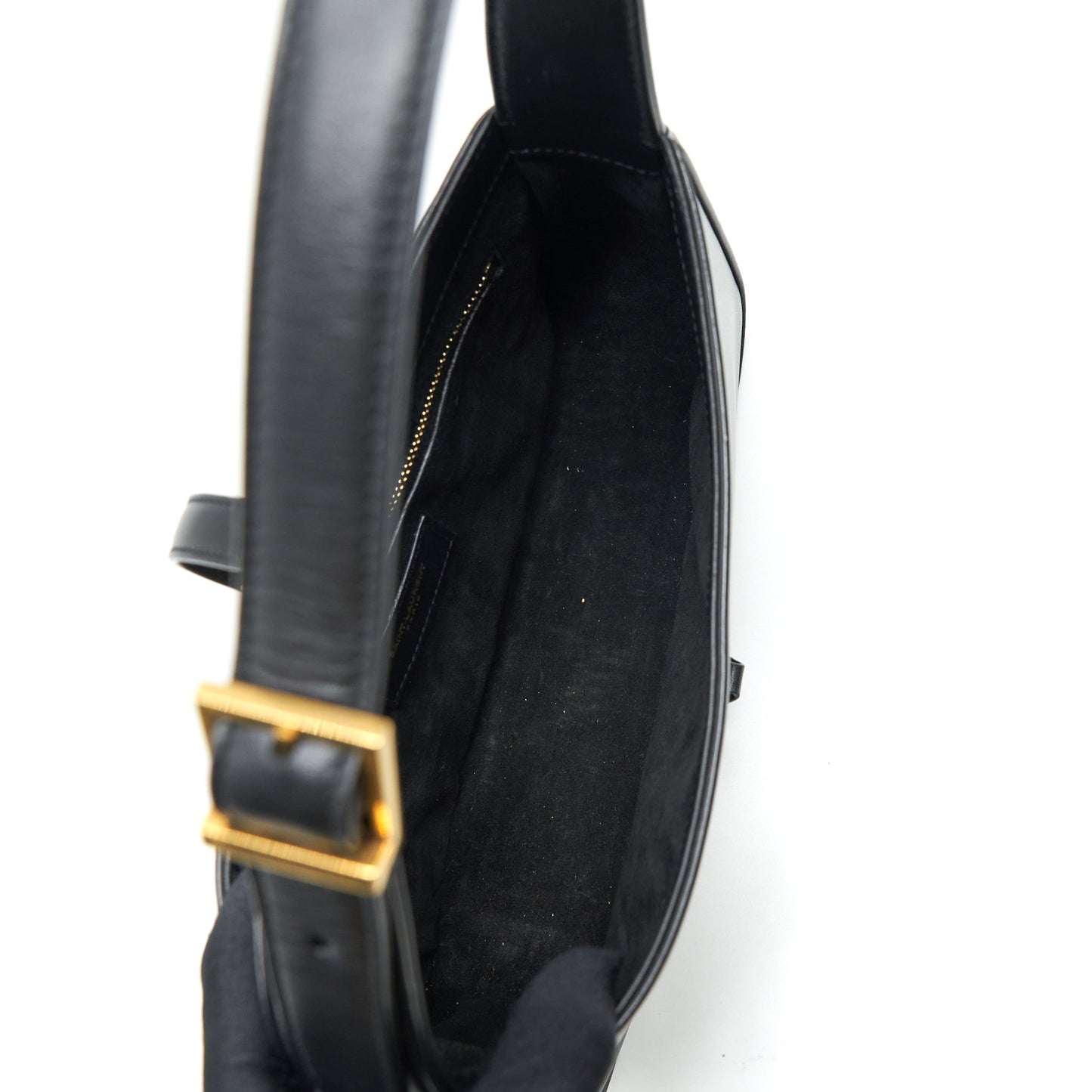 Saint Laurent/ Le5 A7 Hobo Purse Smooth Calfskin Black