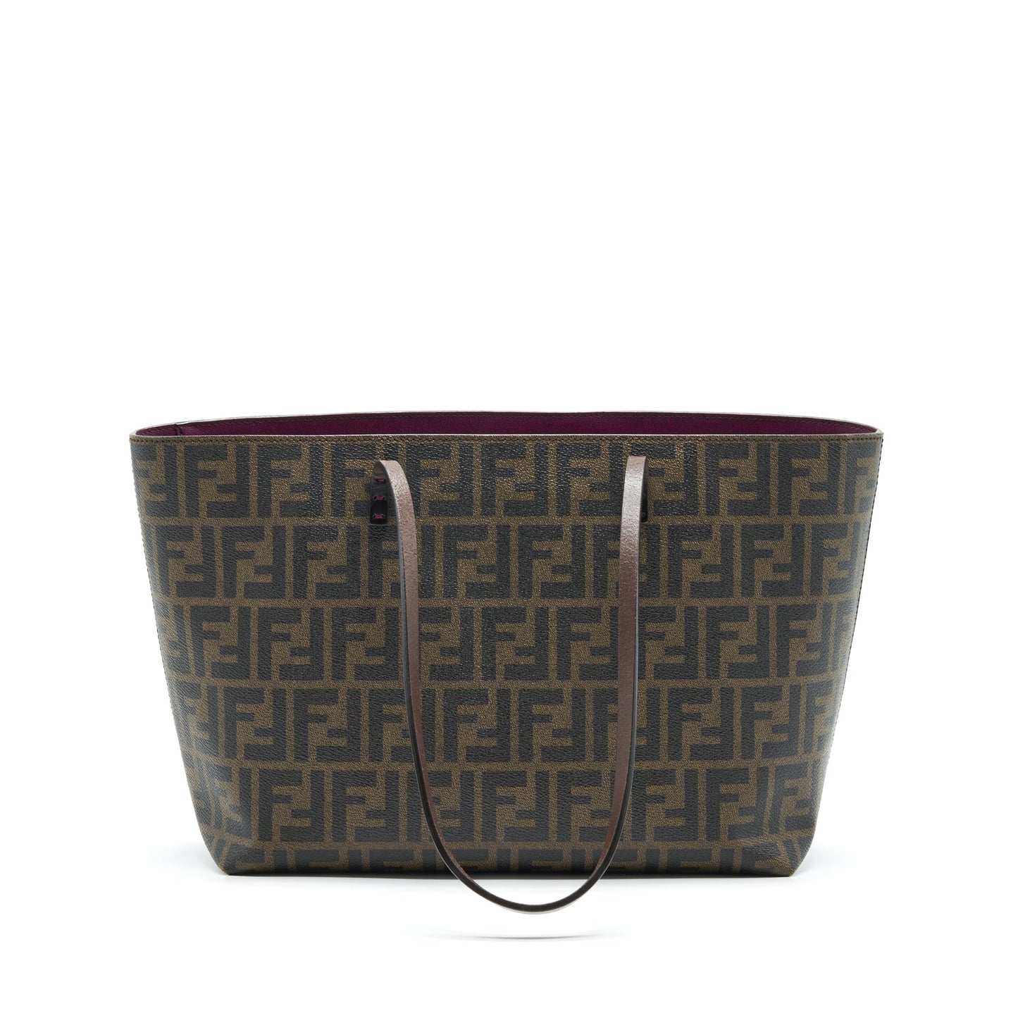 Fendi Monogram Leather Shopper Tote Purse
