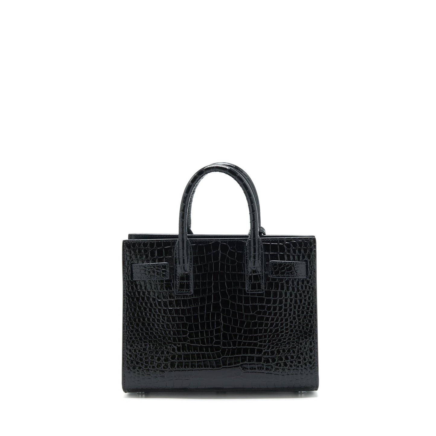 Saint Laurent Sac De Jour nano in Crocodile-Embossed calfskin black