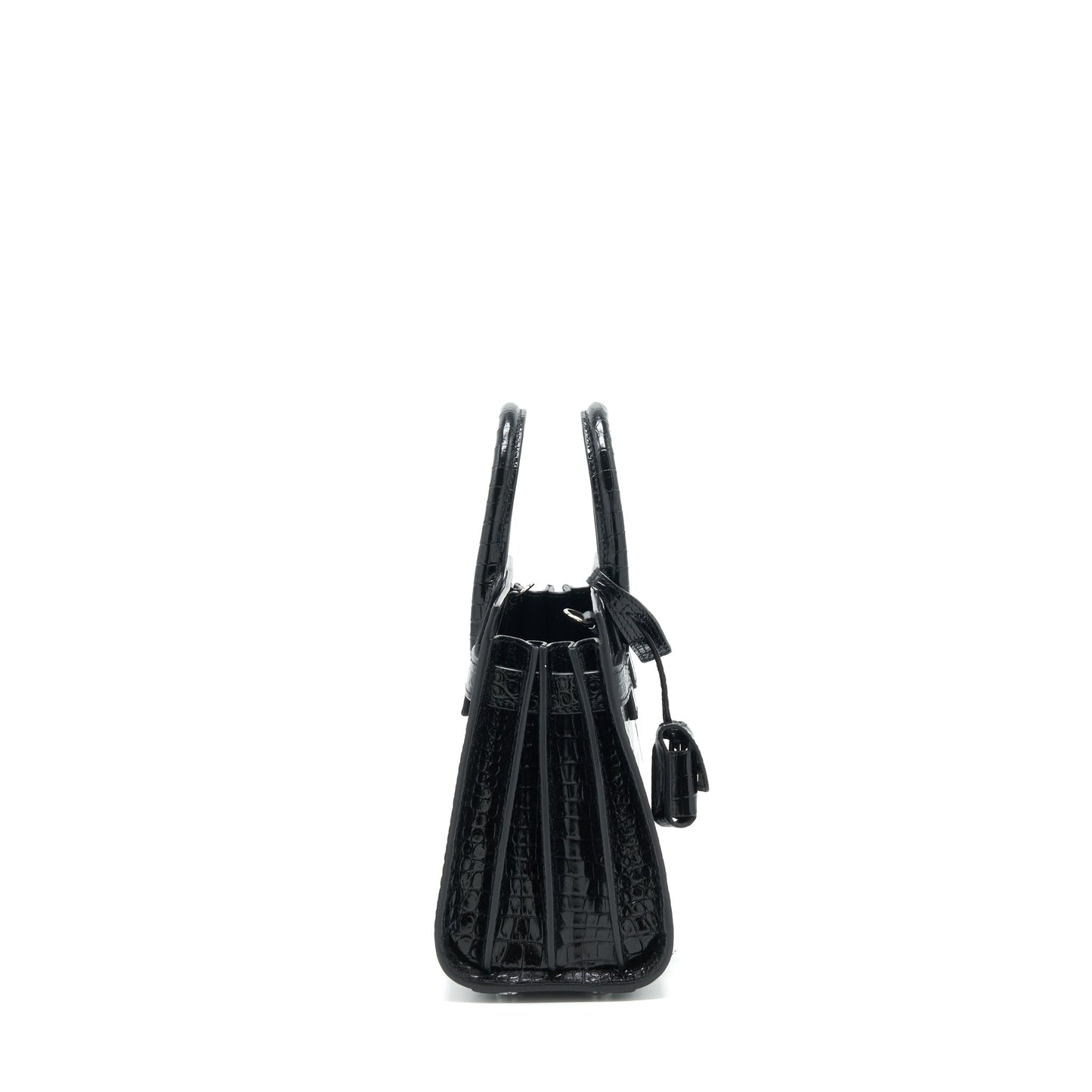 Saint Laurent Sac De Jour nano in Crocodile-Embossed calfskin black