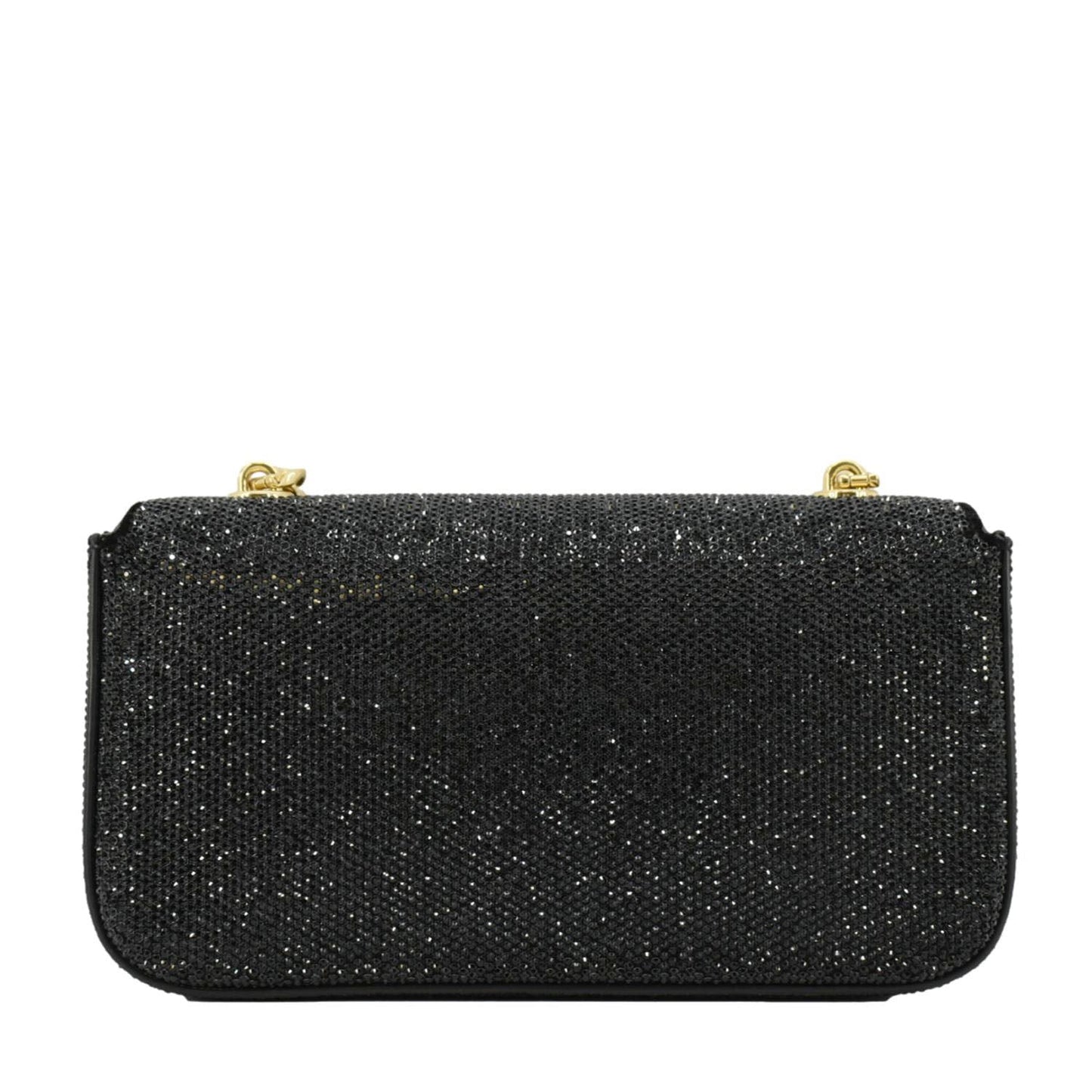CELINE  Triomphe Claude Suede Strass Shoulder Bag Black