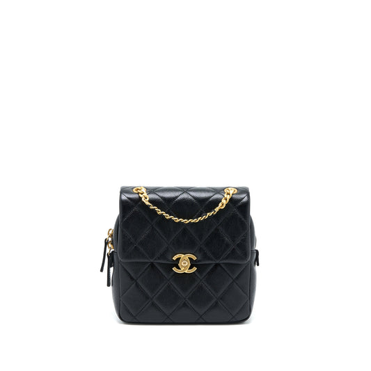 Chanel 22P Flap Backpack Caviar Black Brushed GHW (Microchip)