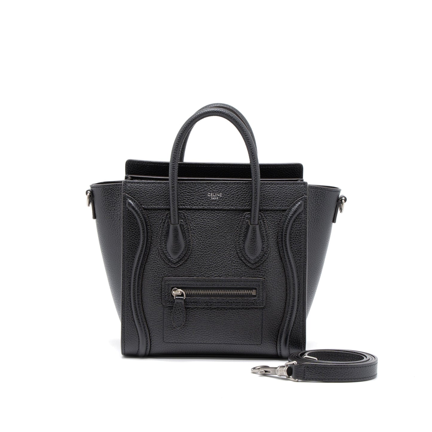 Celine Nano Luggage Purse Calfskin Black