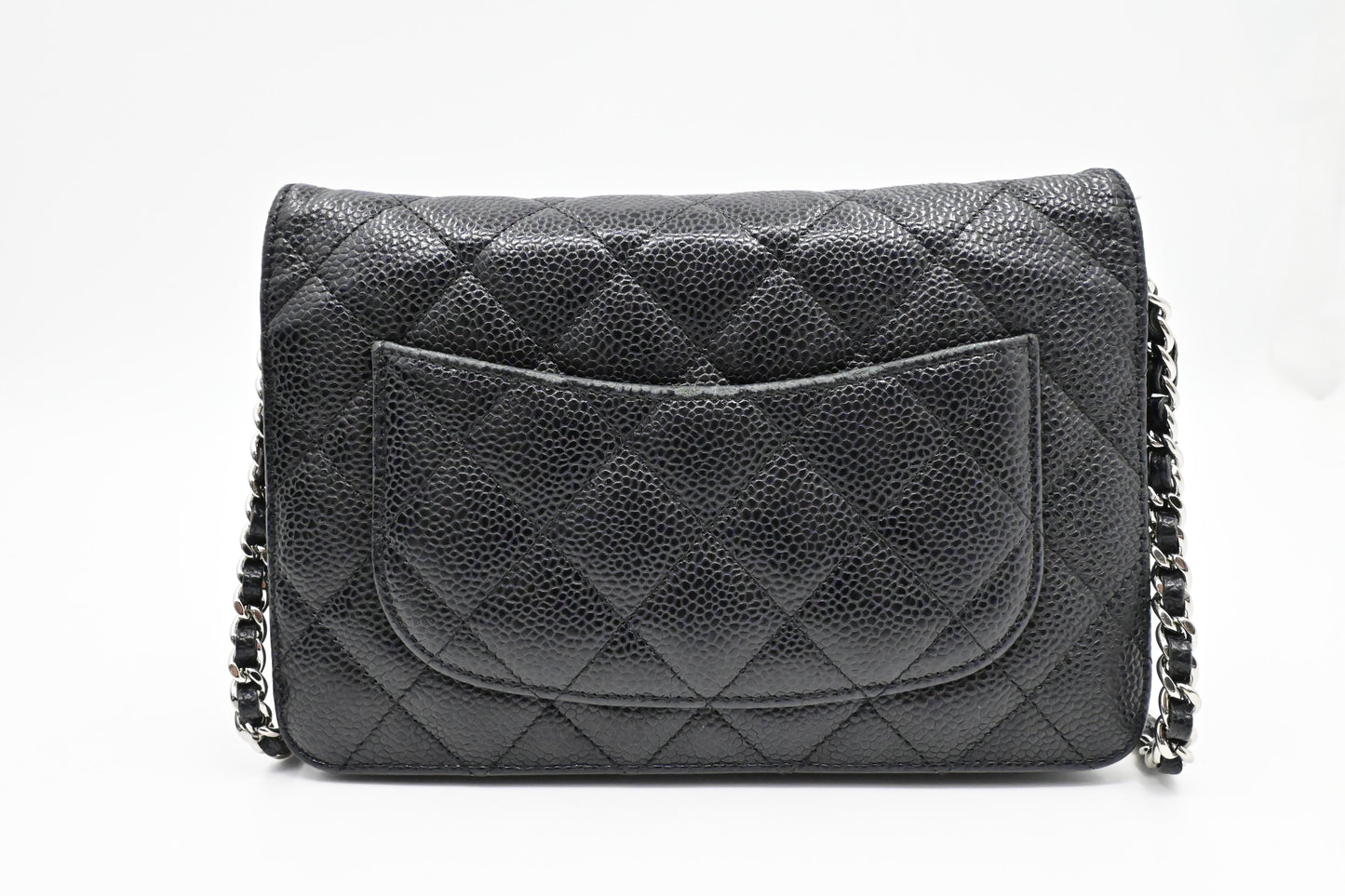 Chanel Wallet on Chain in Black MattelassÃ© Caviar Leather