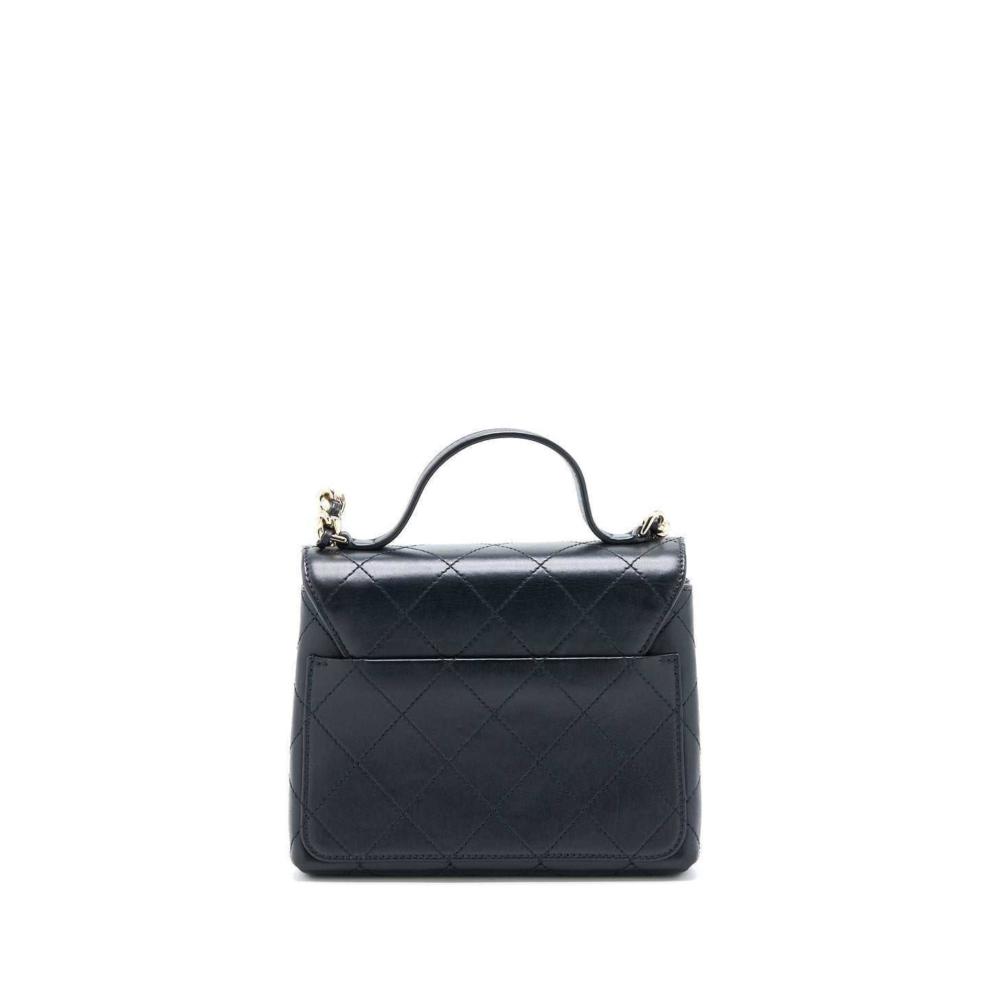 Chanel Seasonal Top Handle Flap Bag Calfskin Black GHW