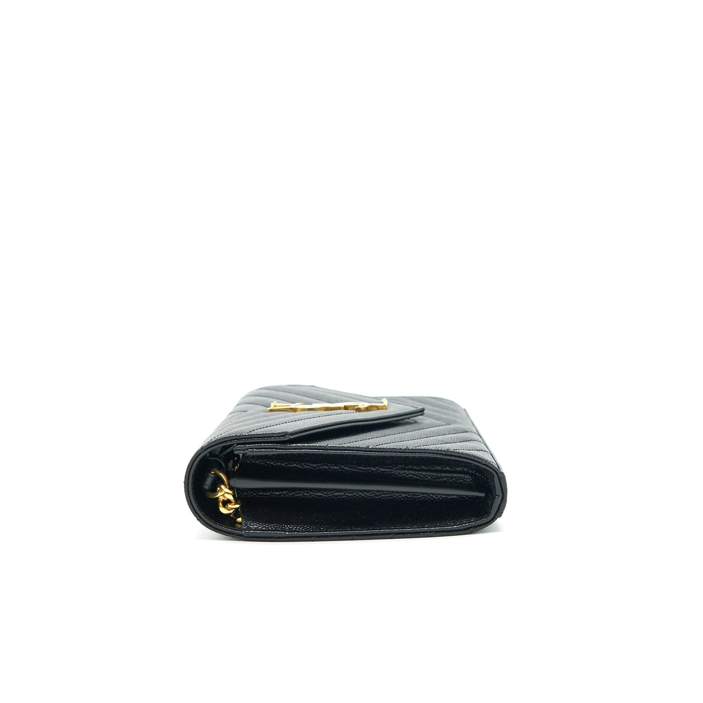Saint laurent Envelope Chain Crossbody Purse Grained CalfSkin black