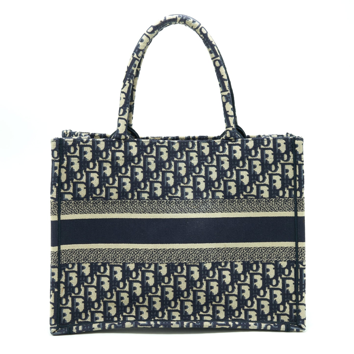 Dior Small Book Tote Purse Blue Oblique Jacquard