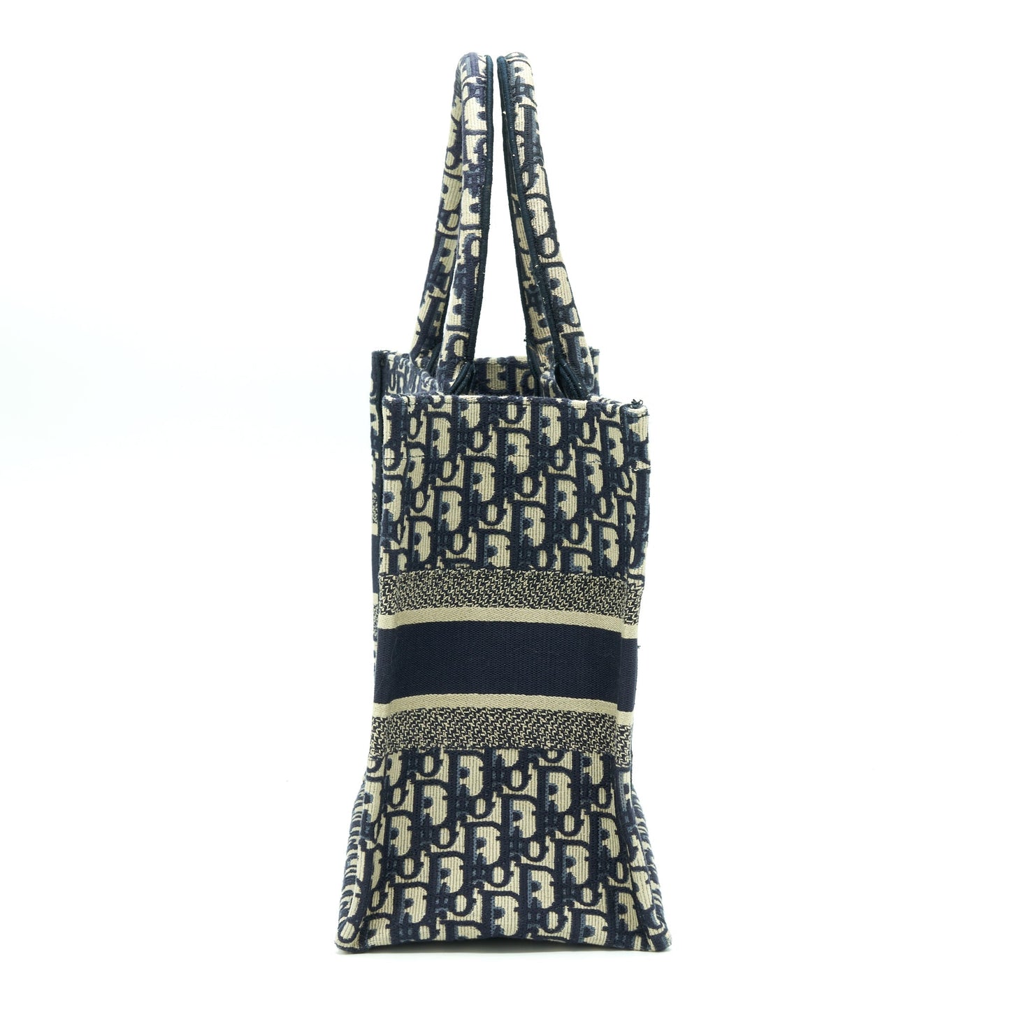 Dior Small Book Tote Purse Blue Oblique Jacquard