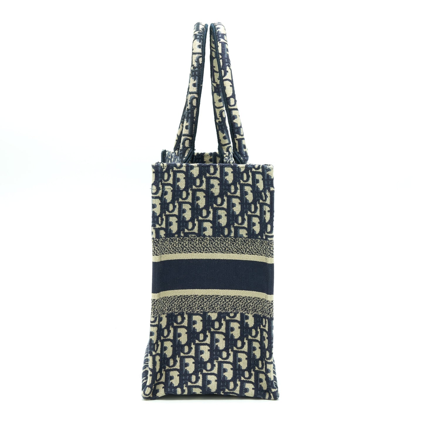Dior Small Book Tote Purse Blue Oblique Jacquard