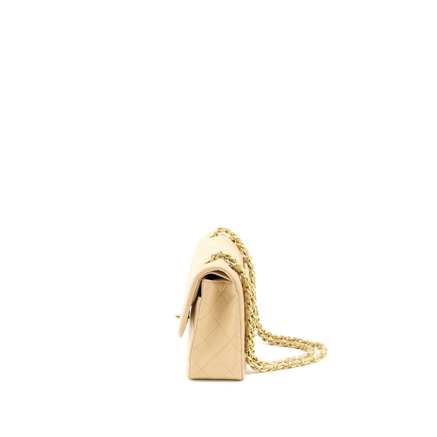 Chanel   Small Classic Double Flap Bag Lambskin Beige GHW