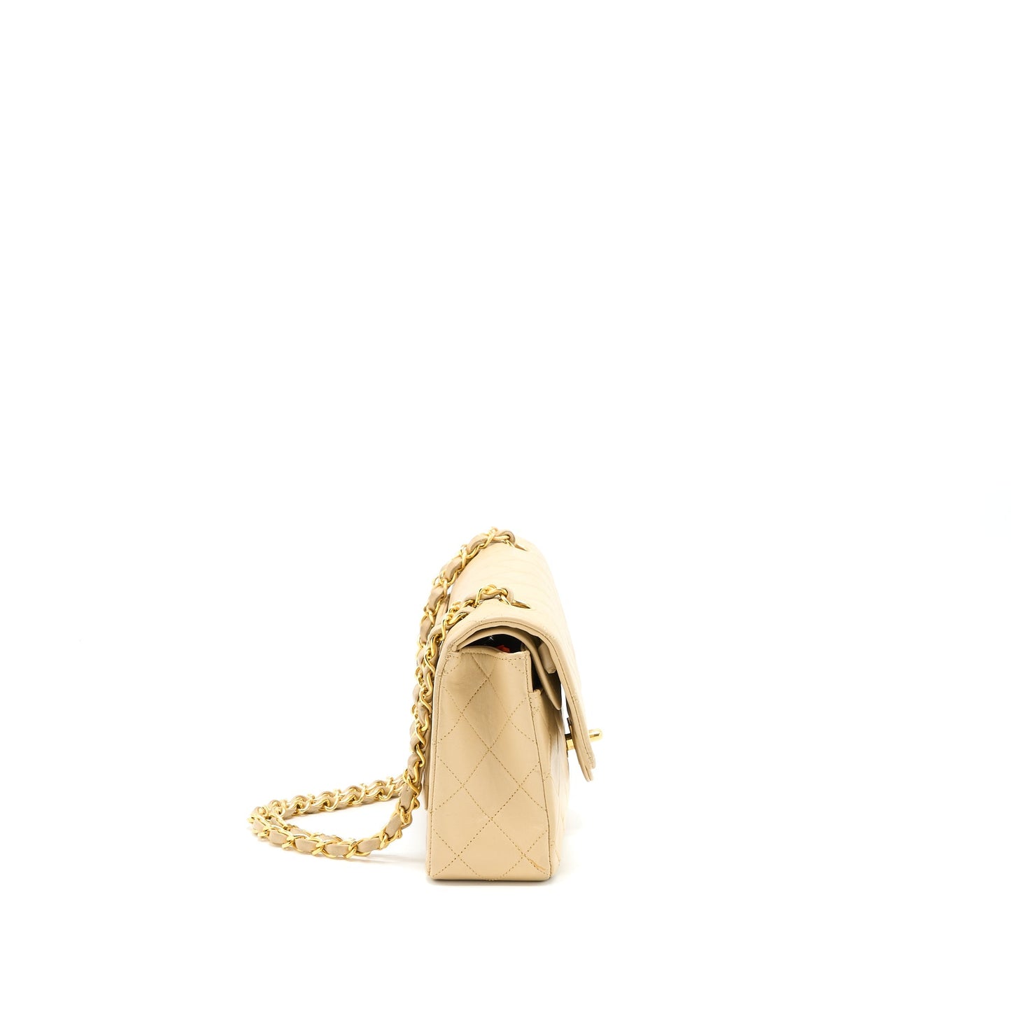 Chanel   Small Classic Double Flap Bag Lambskin Beige GHW
