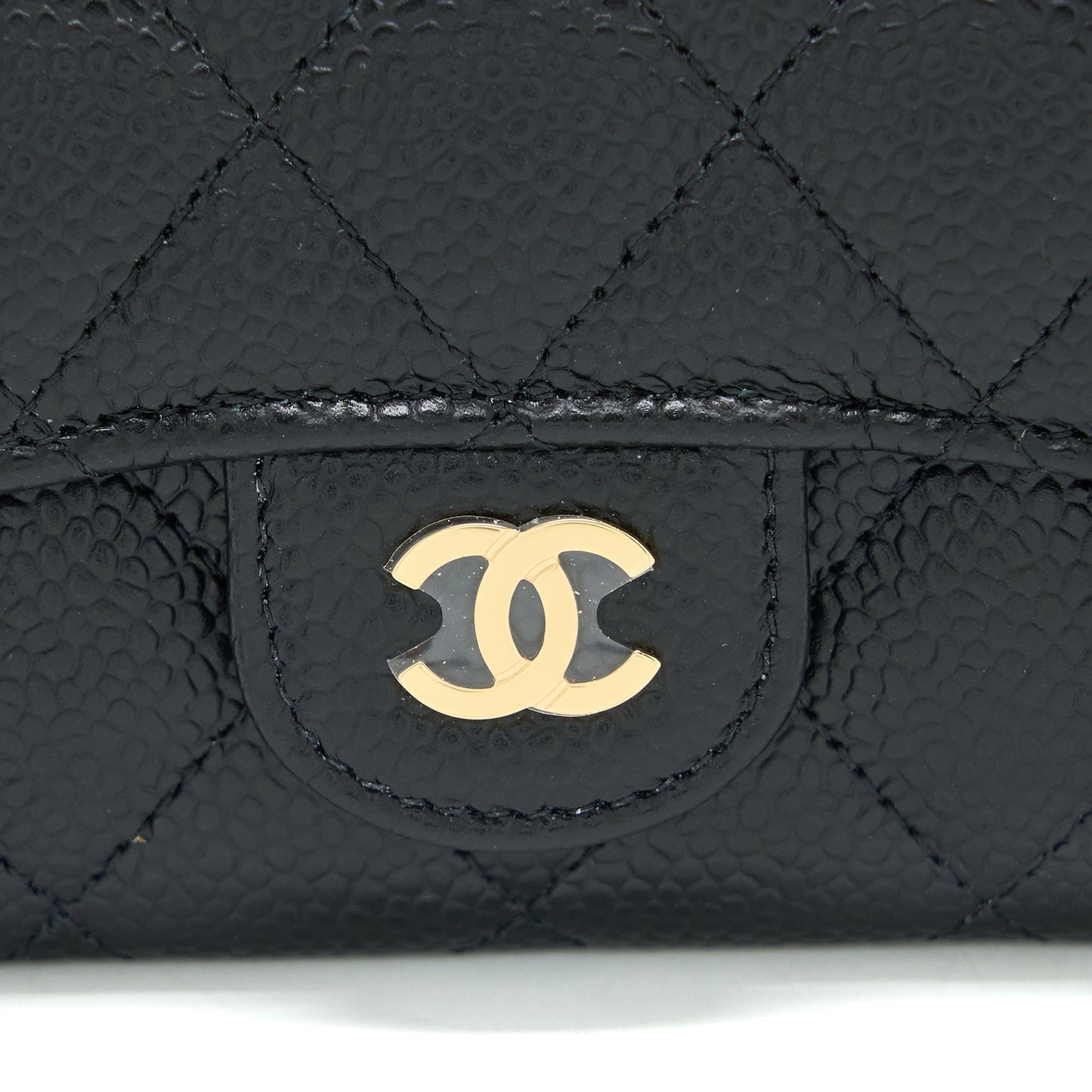 Chanel Classic Flap  Holder Caviar Black GHW (Microchip)