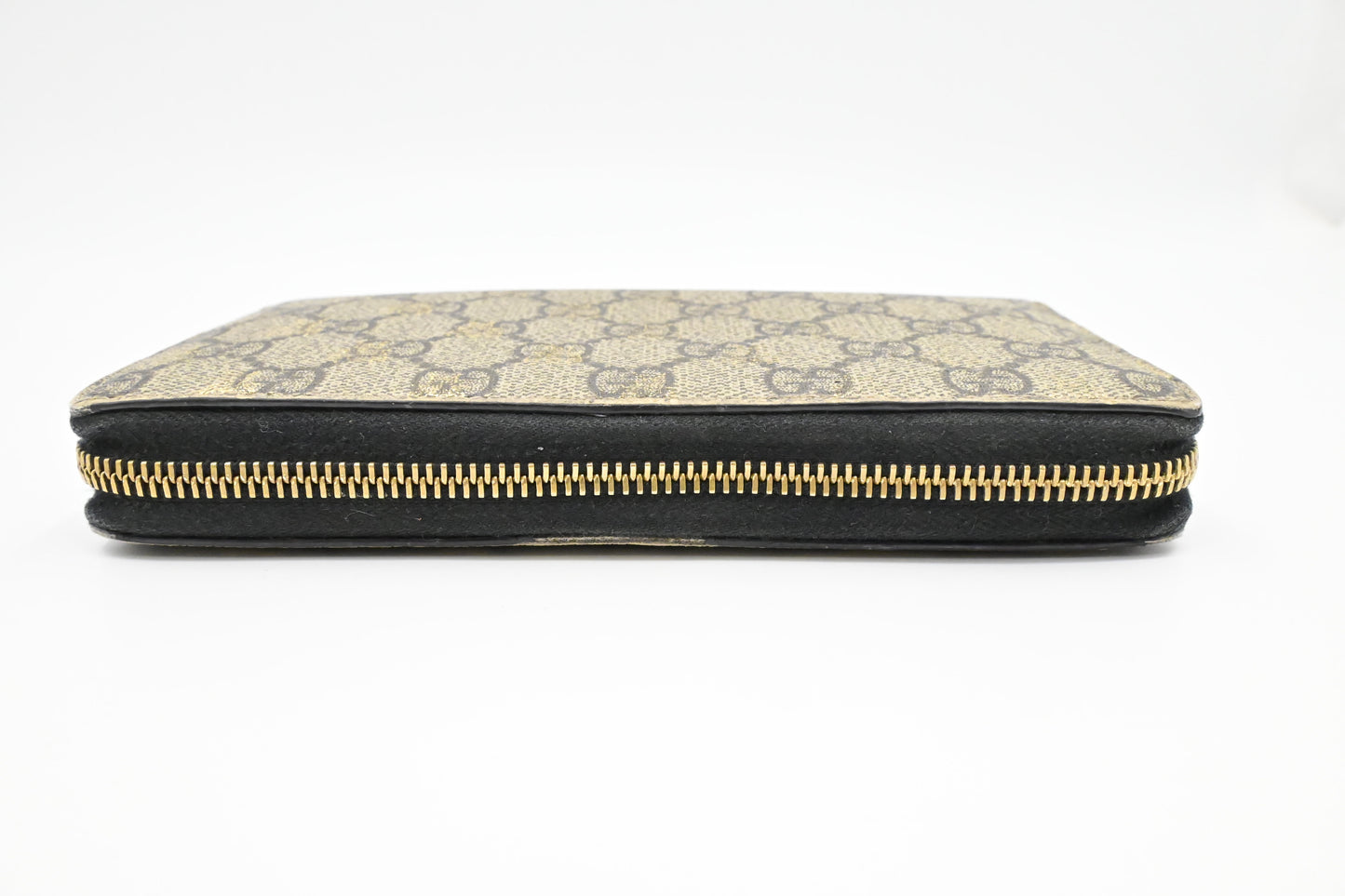 Gucci Bee Long Zippy Wallet in GG Supreme Canvas