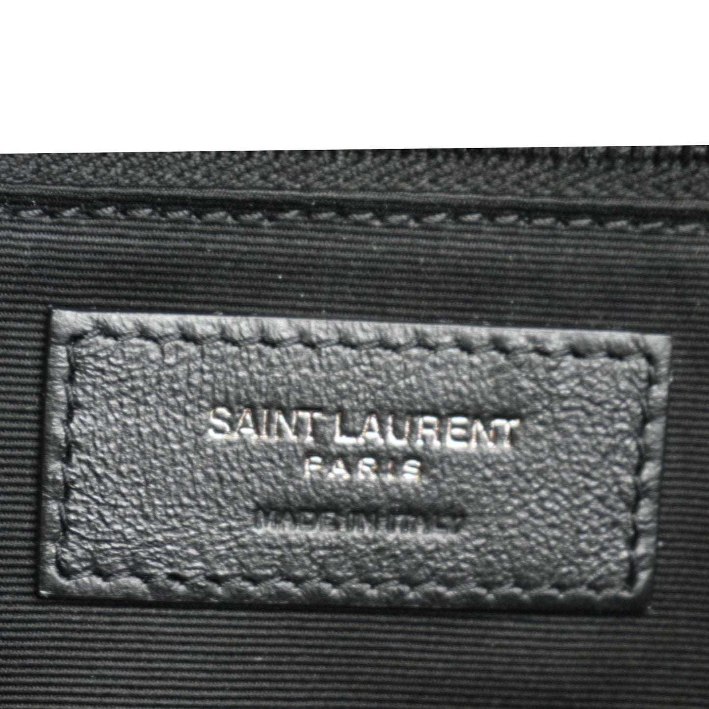YVES SAINT LAURENT Niki  Crinkle Leather Shopper Tote Bag Black