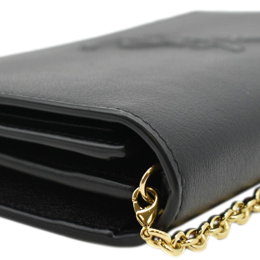 YVES SAINT LAURENT Belle De Jour Chain Leather Crossbody Bag Black
