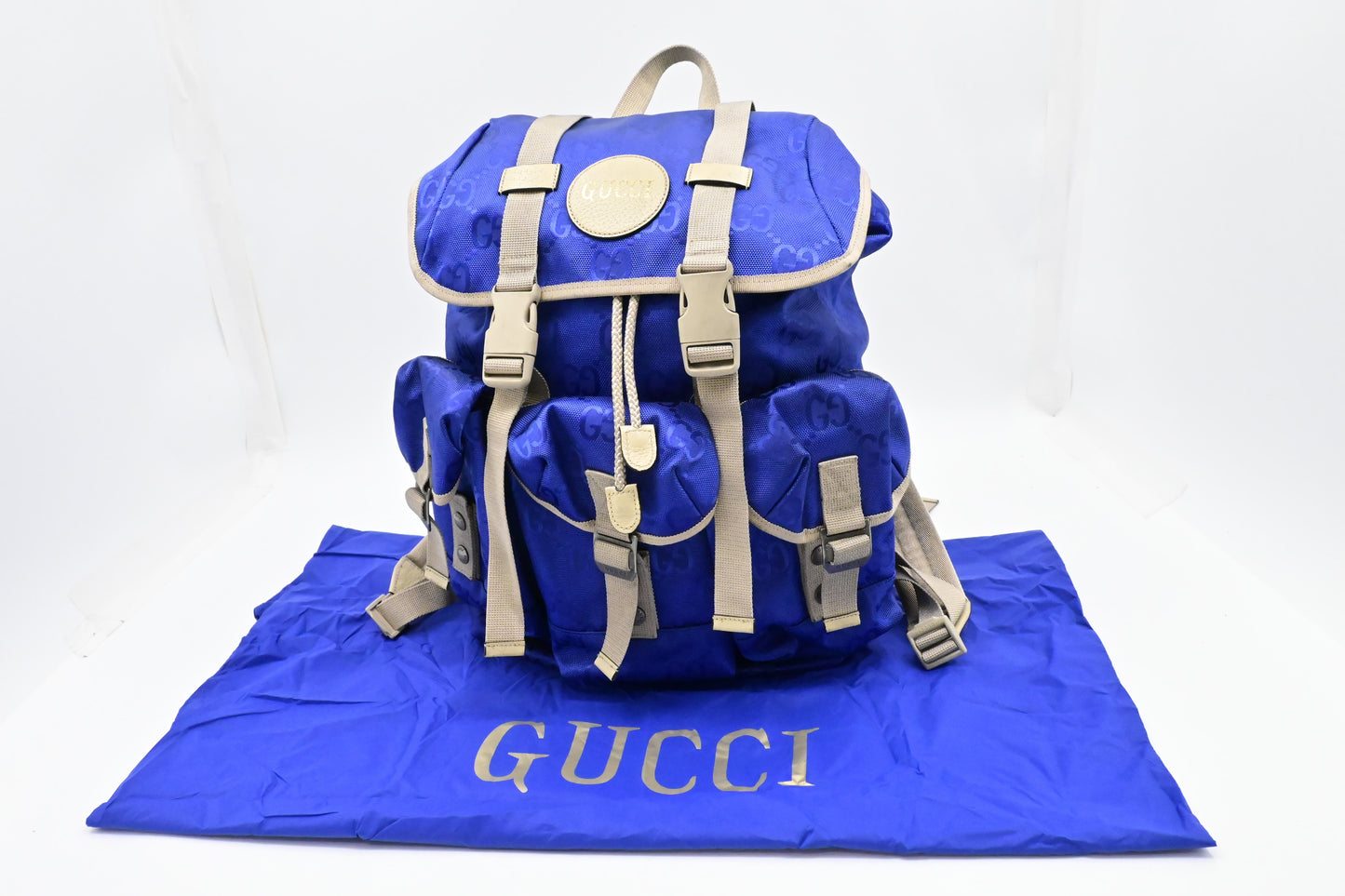 Gucci Off the Grid Backpack in Blue GG Econyl Nylon
