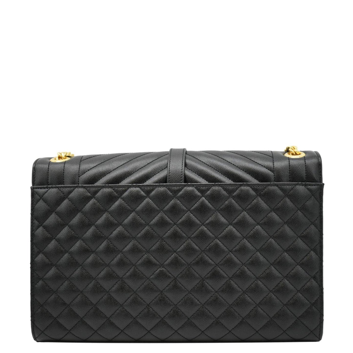 YVES SAINT LAURENT Envelope Large Mix Matelasse Leather Wallet Black