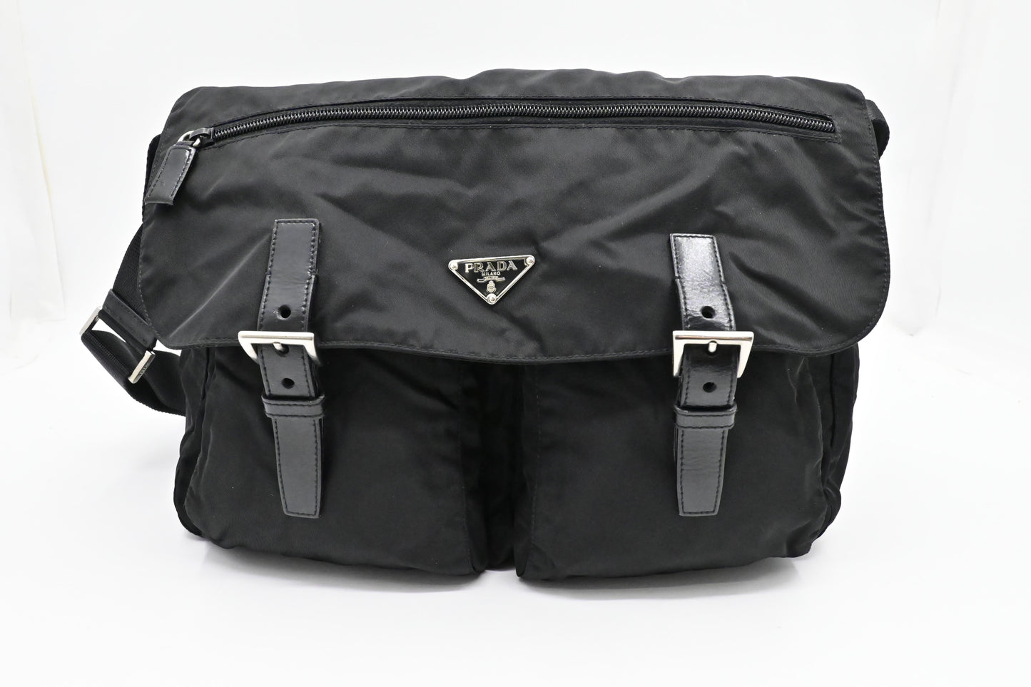 Prada Messenger Bag in Black Nylon Canvas