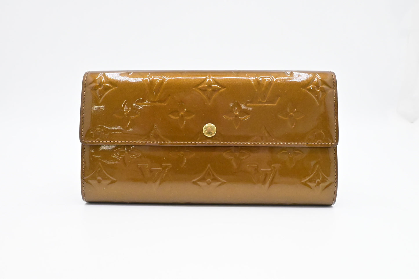 Louis Vuitton Sarah Wallet in Bronze Vernis Leather