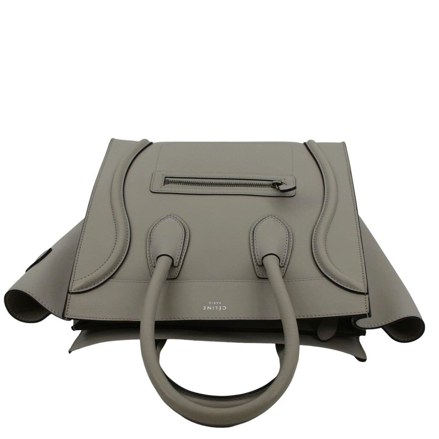 CELINE Luggage Smooth Leather Tote Bag Gray