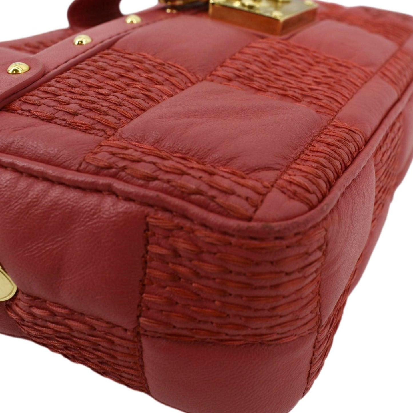 LOUIS VUITTON Troca MM Damier Lambskin Leather Shoulder Bag Pink