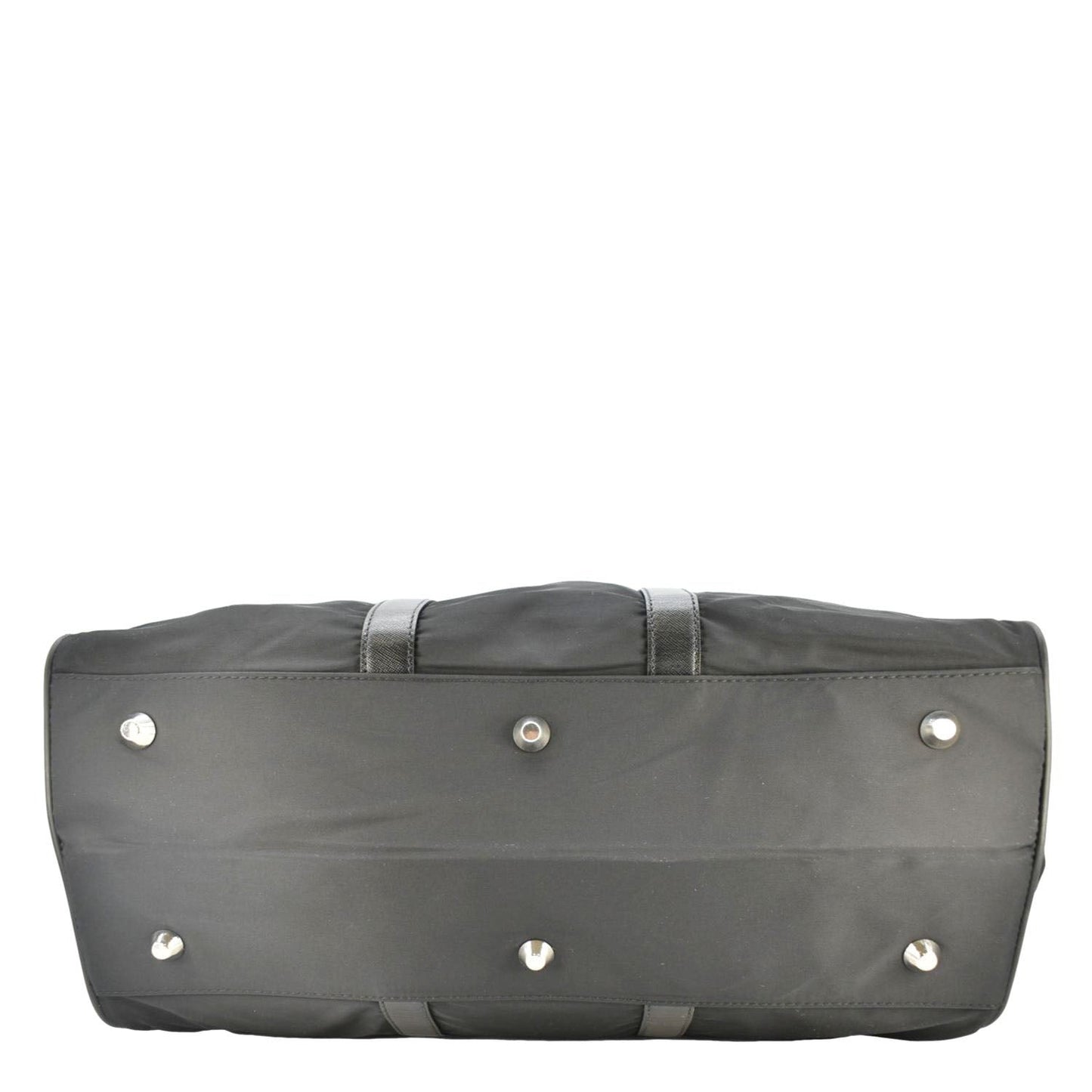 PRADA Re-Nylon Saffiano Leather Viaggio Duffle Bag Black