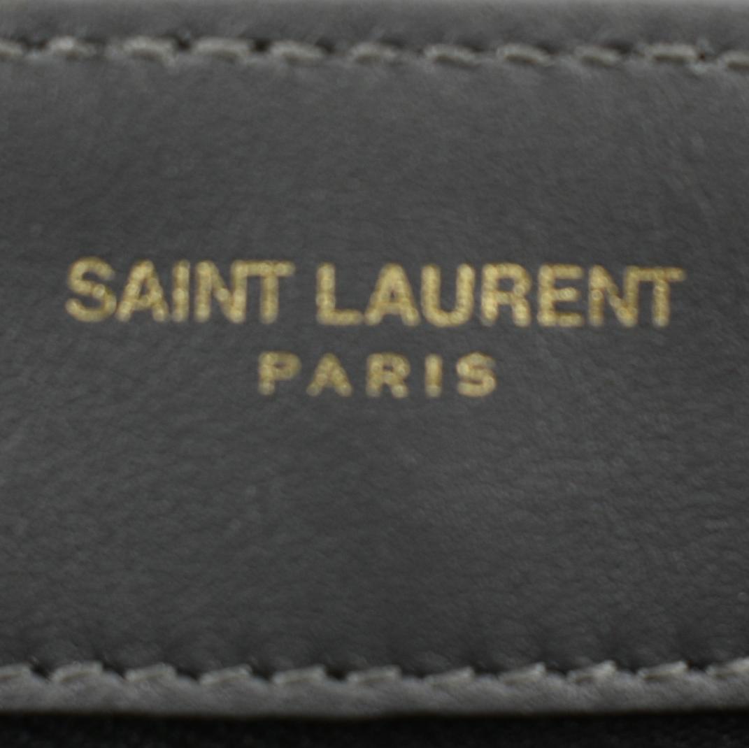 YVES SAINT LAURENT Loulou Toy Suede Crossbody Bag Gray