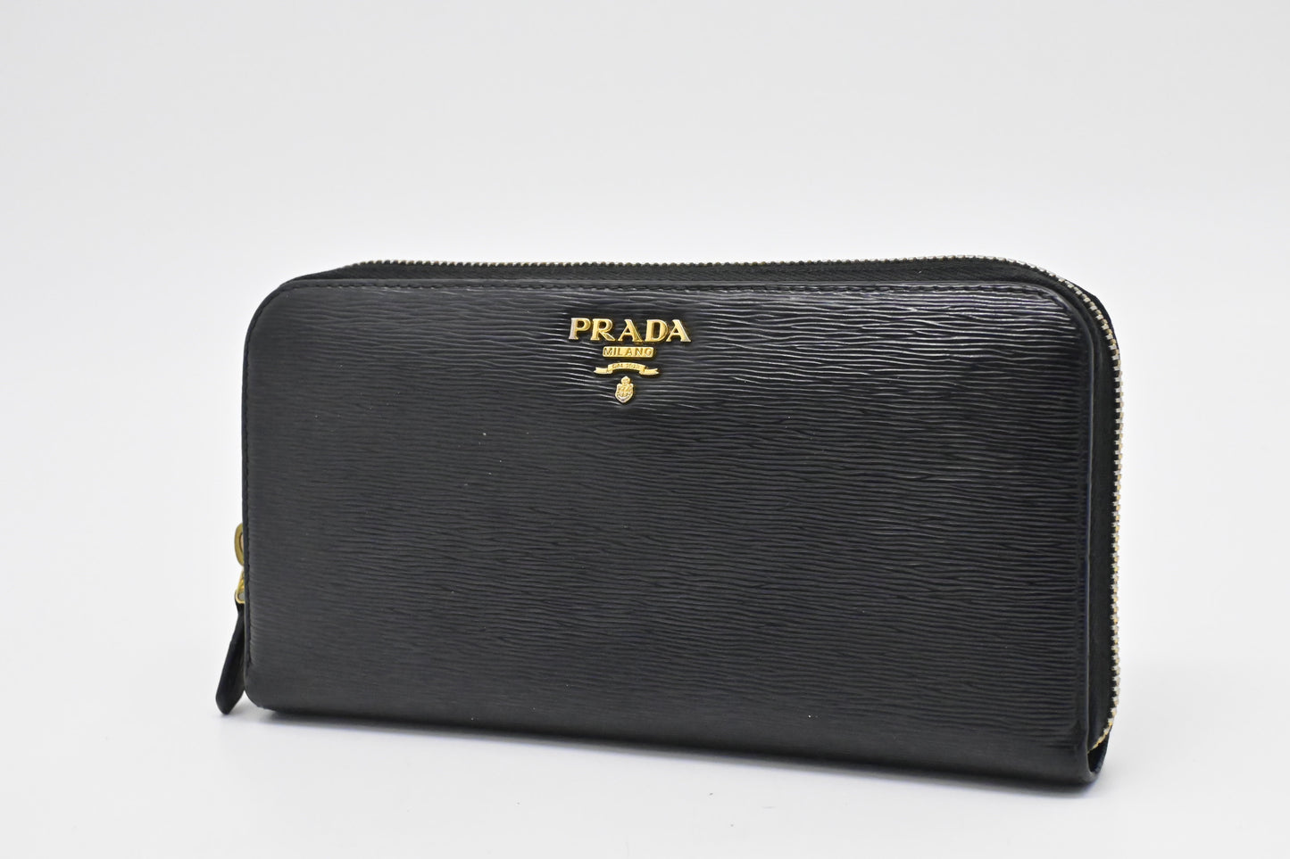 Prada Long Zippy Wallet in Nero Leather